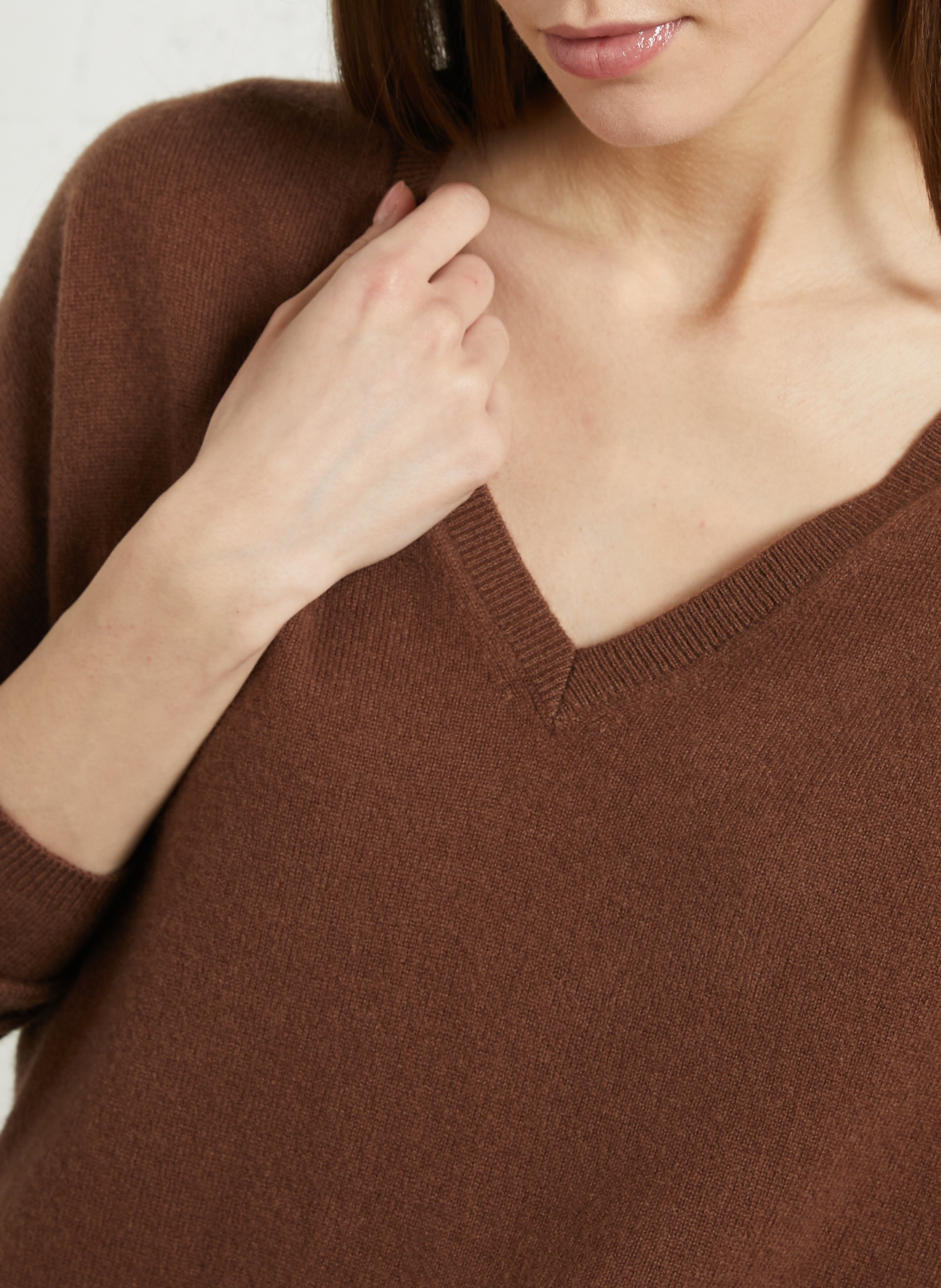 Ciel - Kaschmirpullover mit V-Ausschnitt SUD EXPRESS Braun