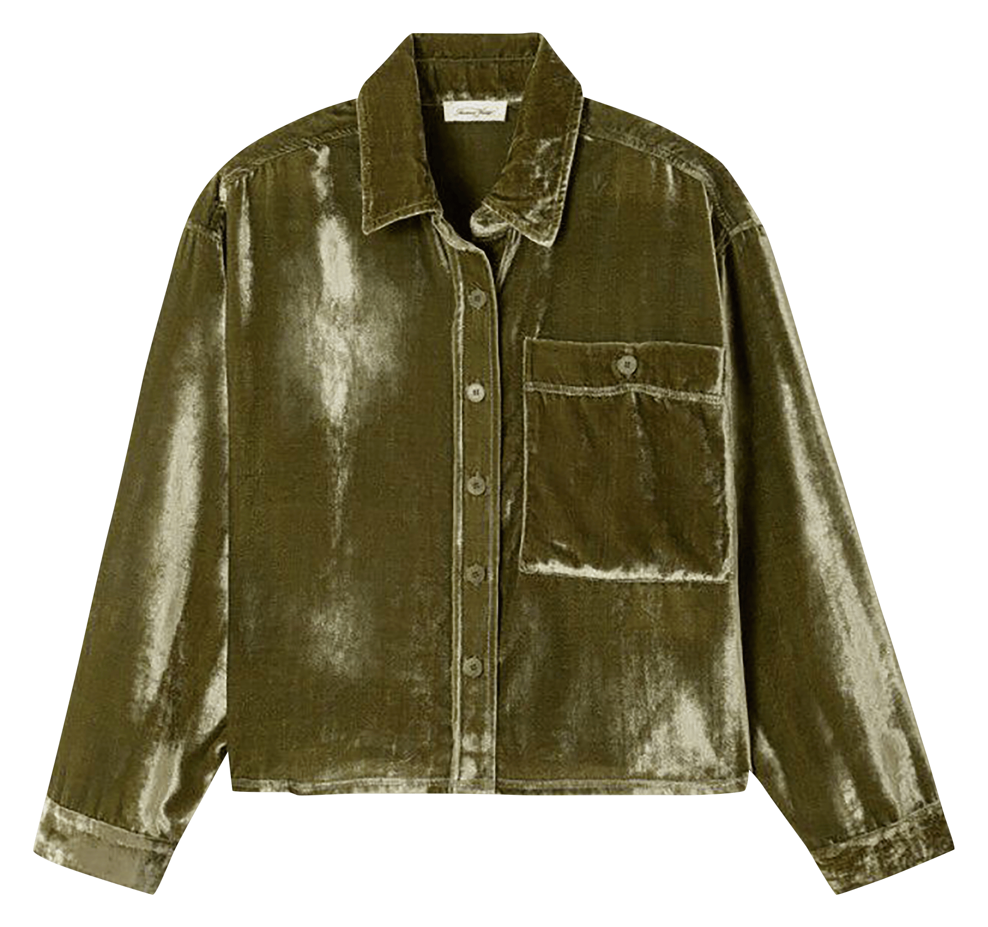 Gerade geschnittenes Hemd mit klassischem Kragen aus Samt AMERICAN VINTAGE Braun