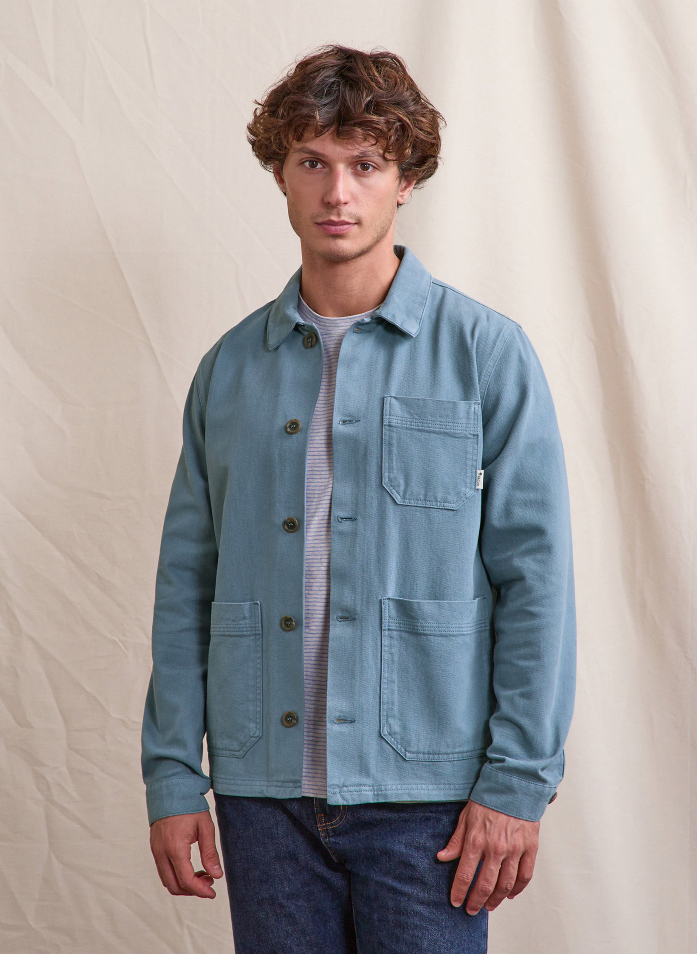 Weite Jacke mit klassischem Kragen aus Baumwollcanvas FAGUO