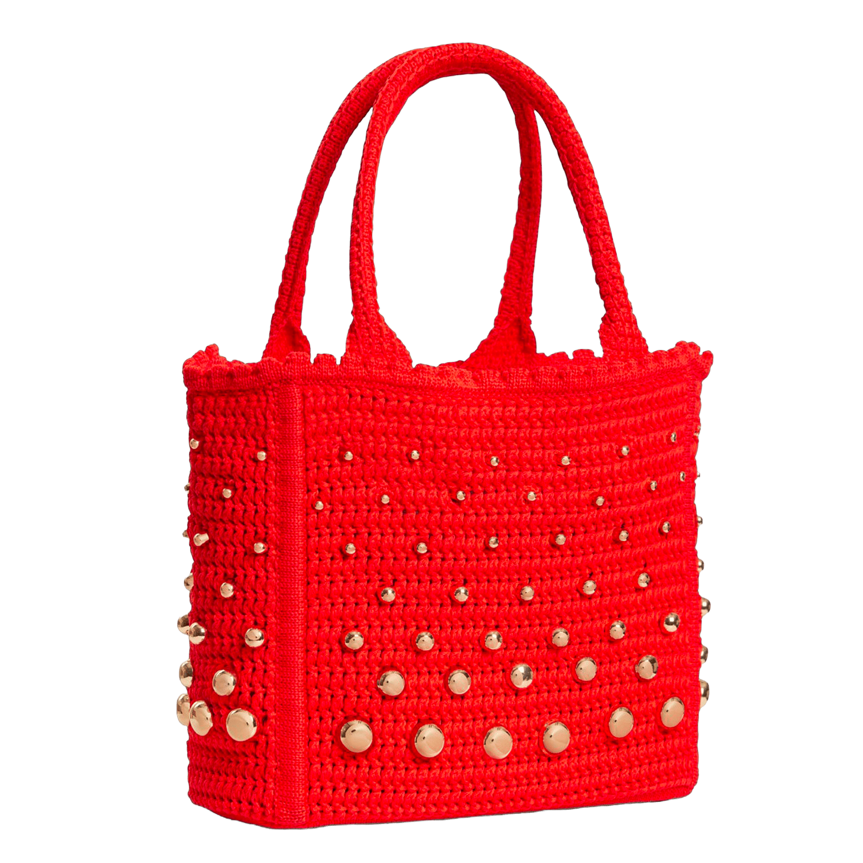 Tas van gehaakt mesh met studs SANDRO Rood