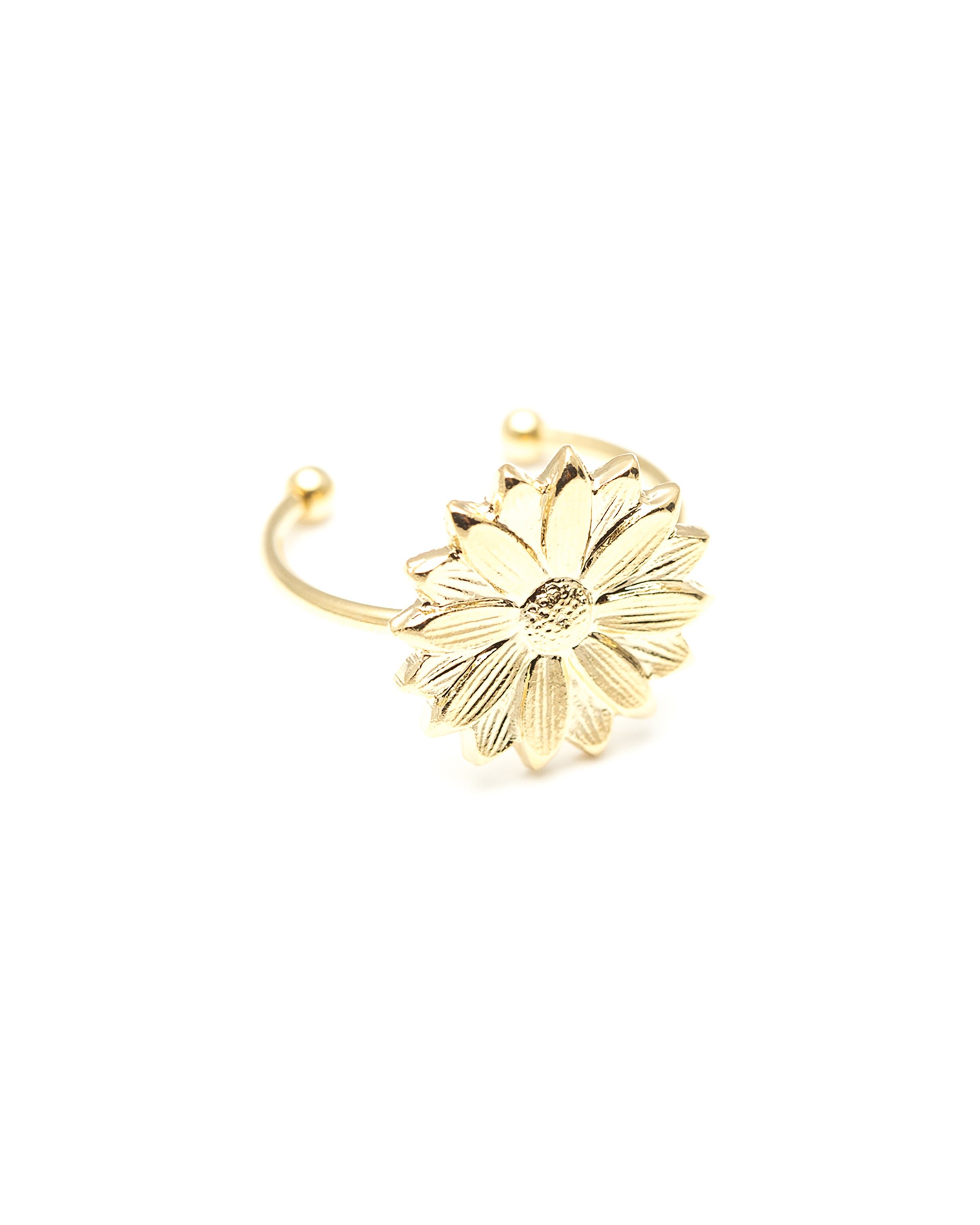 Silver-plated flower ring GoldenMONSIEUR SIMONE