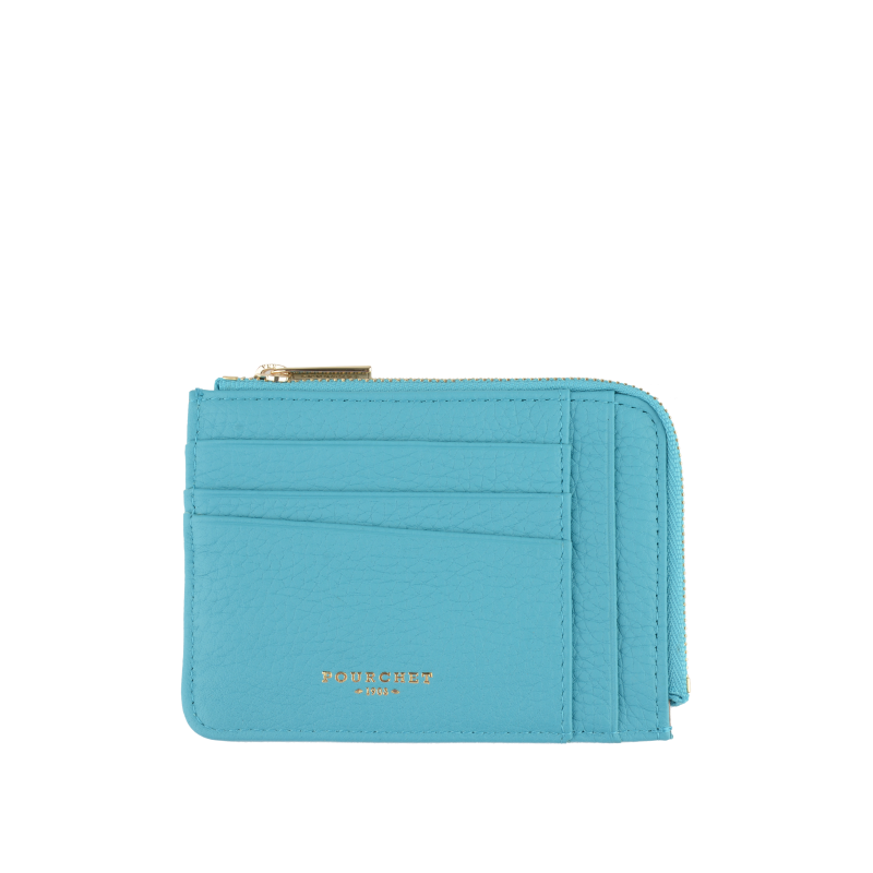 Portefeuille en cuir de vachette CLUB Turquoise