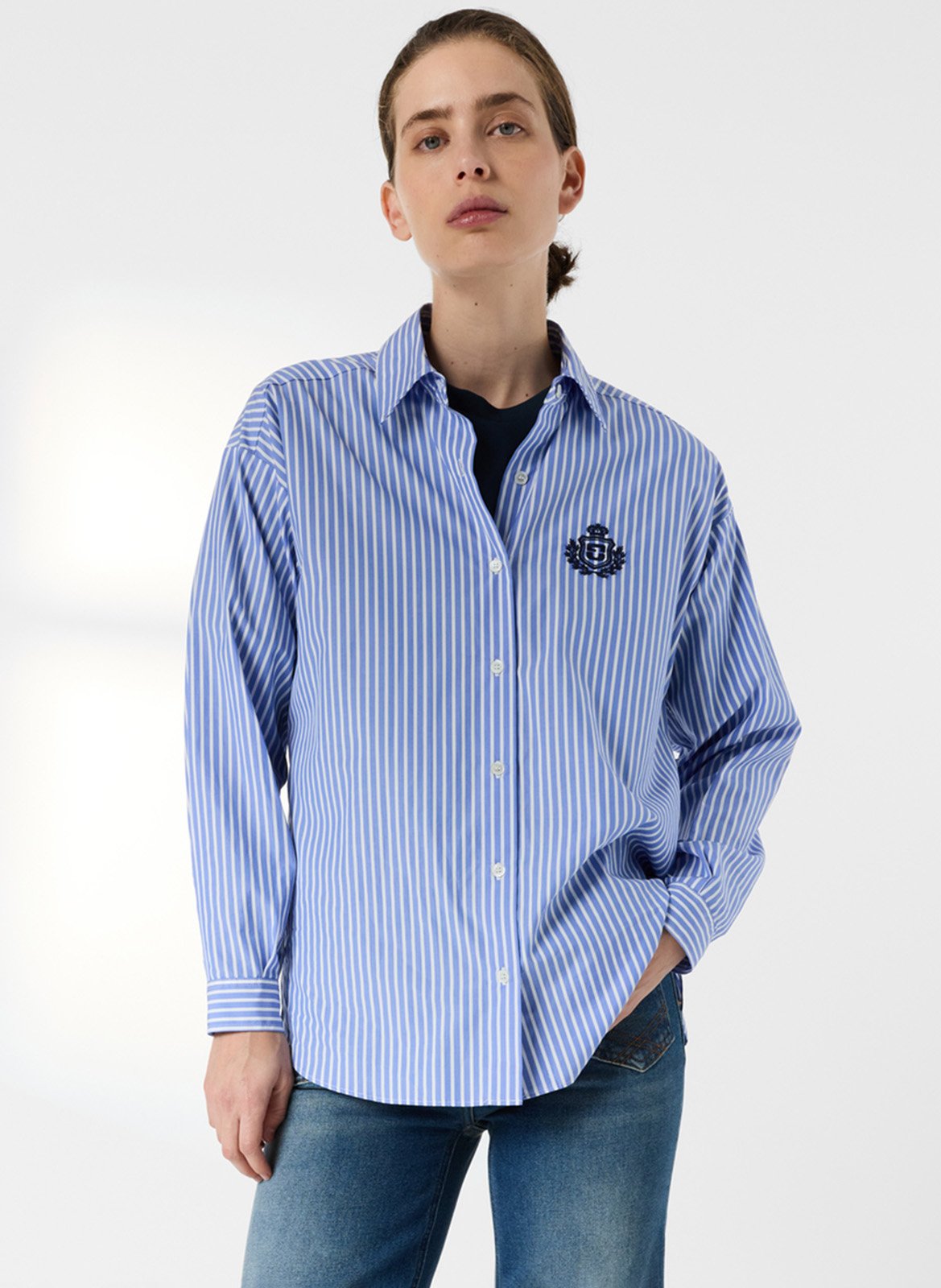 Chemise à rayures col classique GERARD DAREL Bleu