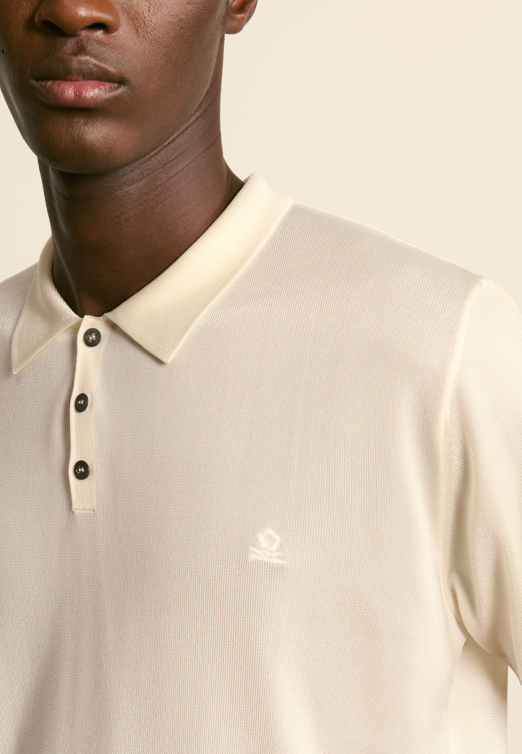 Light thread polo MAISON MONTAGUT White