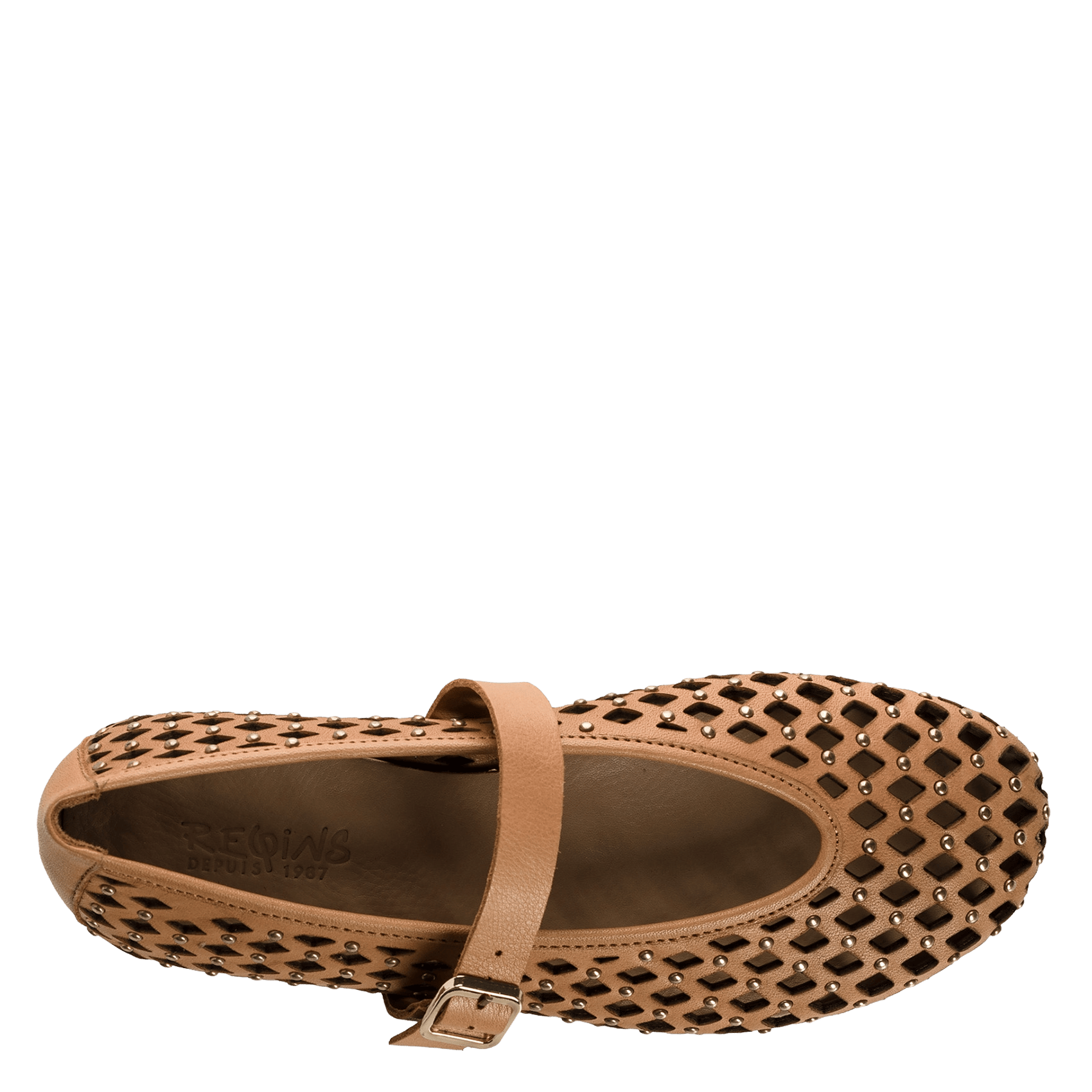 Ballerines en cuir ajourées Marron