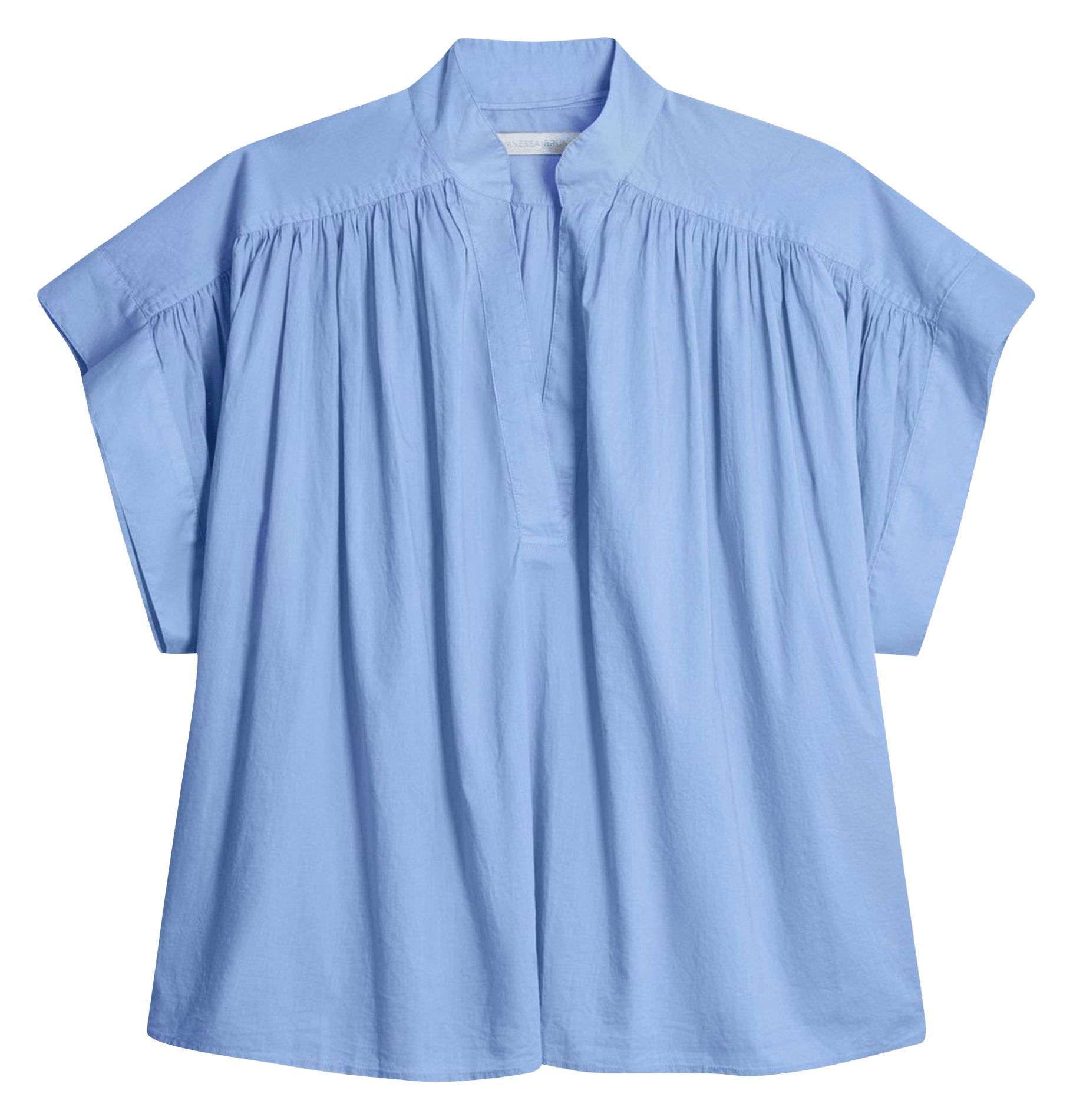 Loose-fit cotton V-neck blouse VANESSA BRUNO Blue
