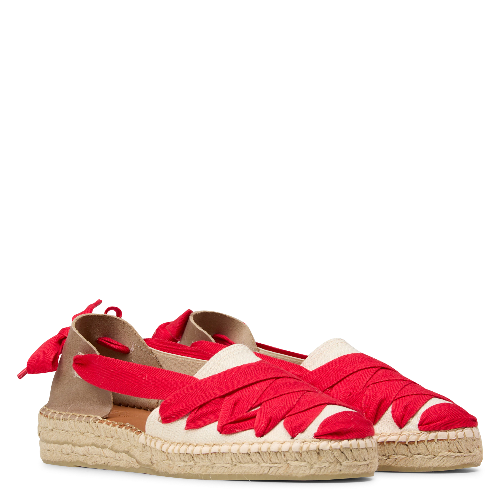 Linen and cotton espadrilles NAGUISA Red