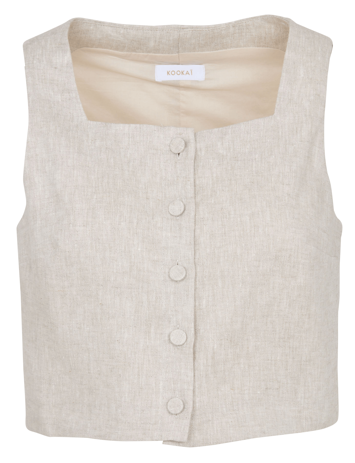 Linen straight top KOOKAI Beige