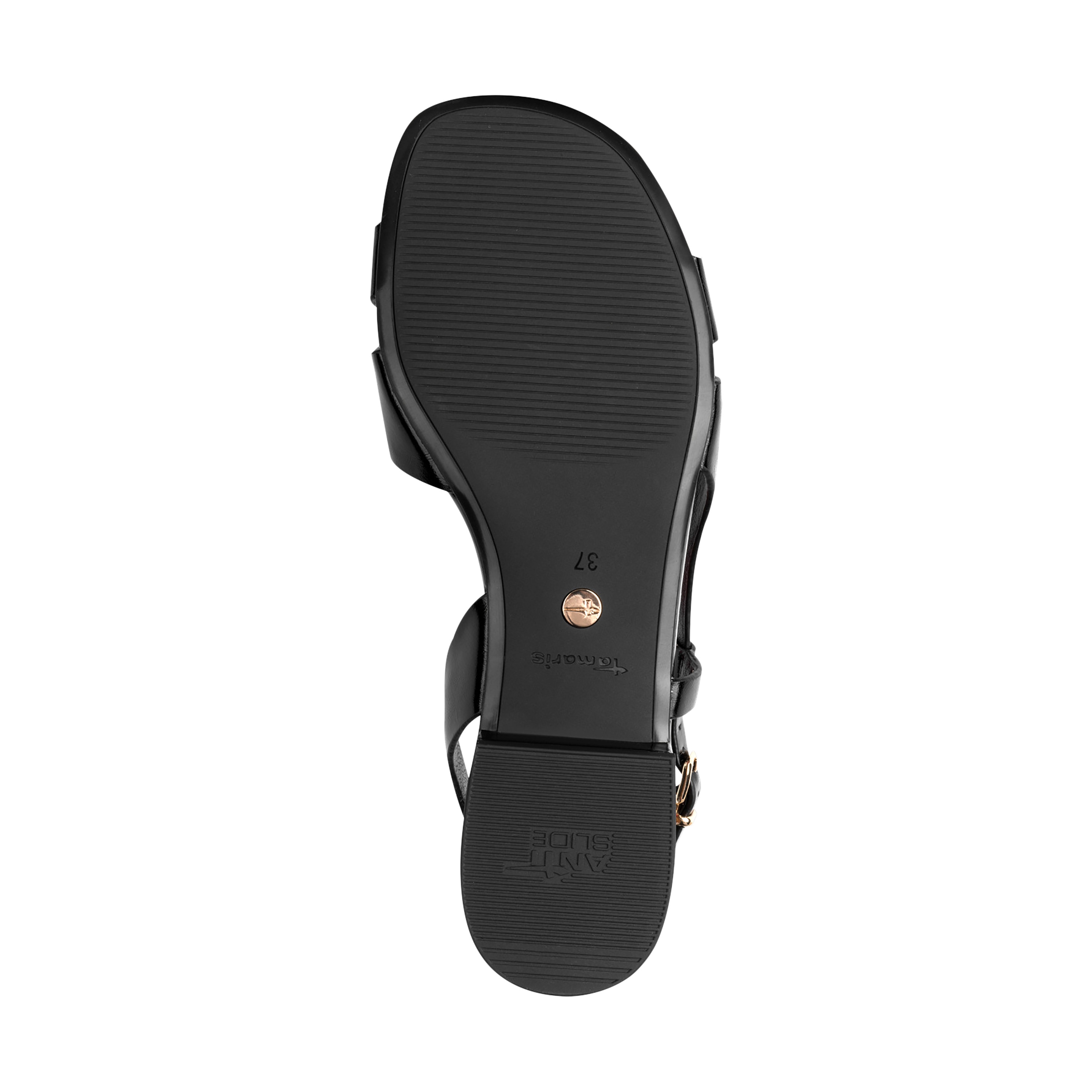 Flat leather sandals TAMARIS Black