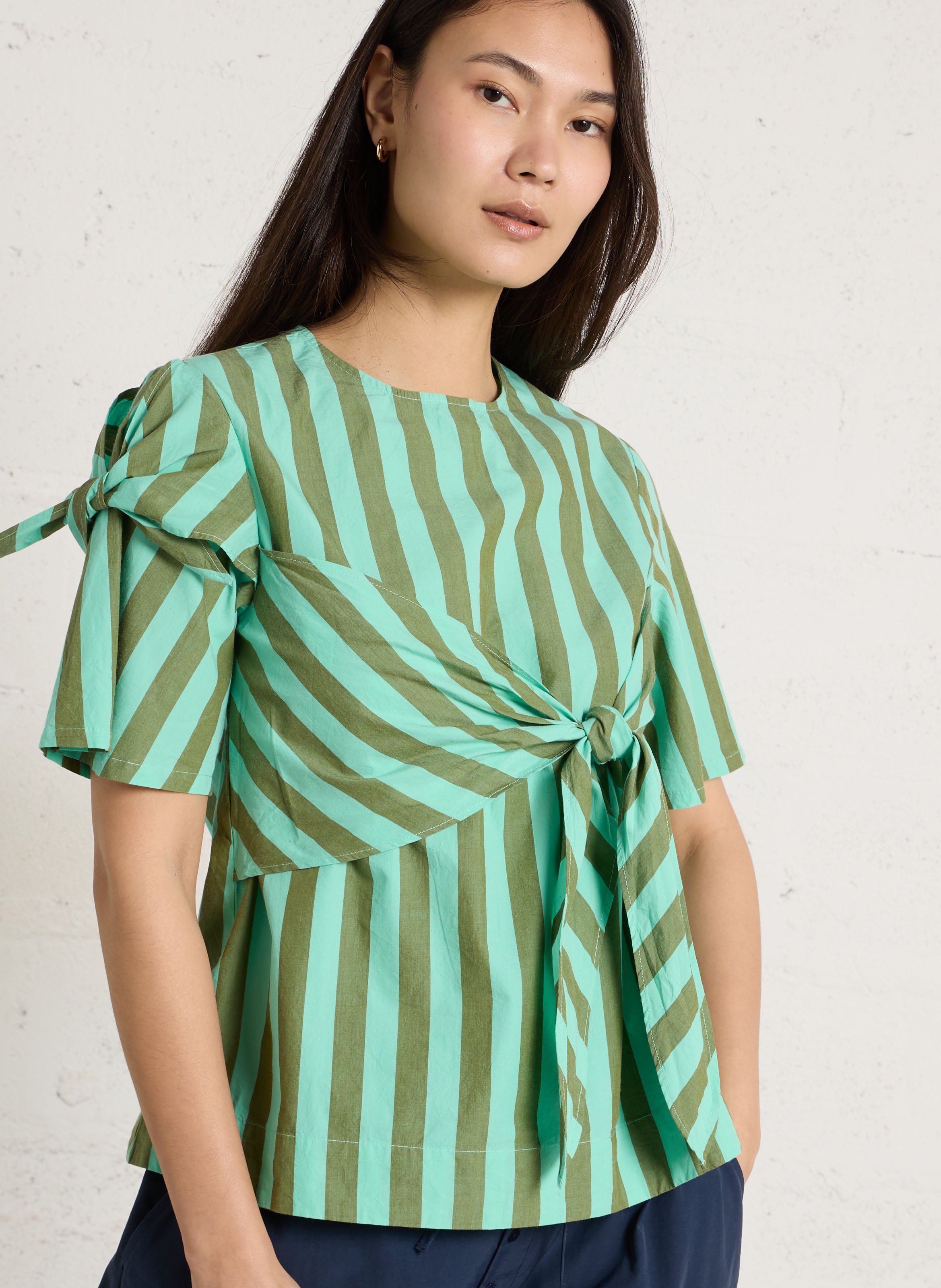 Weites Bio-Baumwolltop DAMSON MADDER Blau