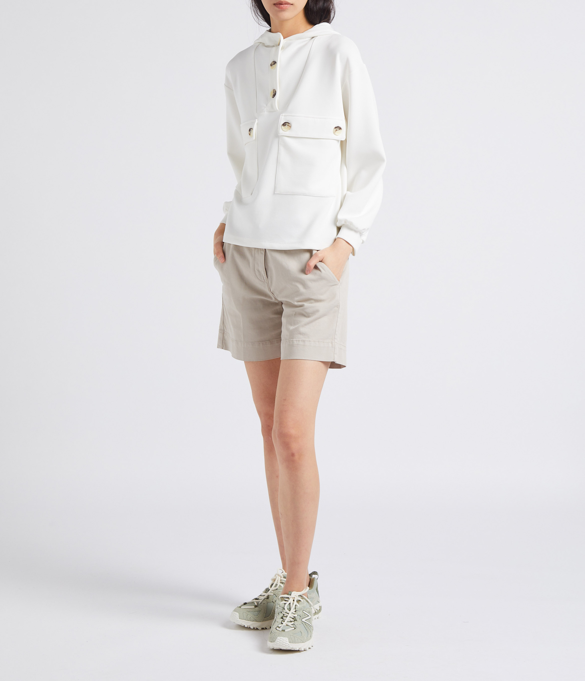 Short large en coton mélangé ACQUAVERDE Beige