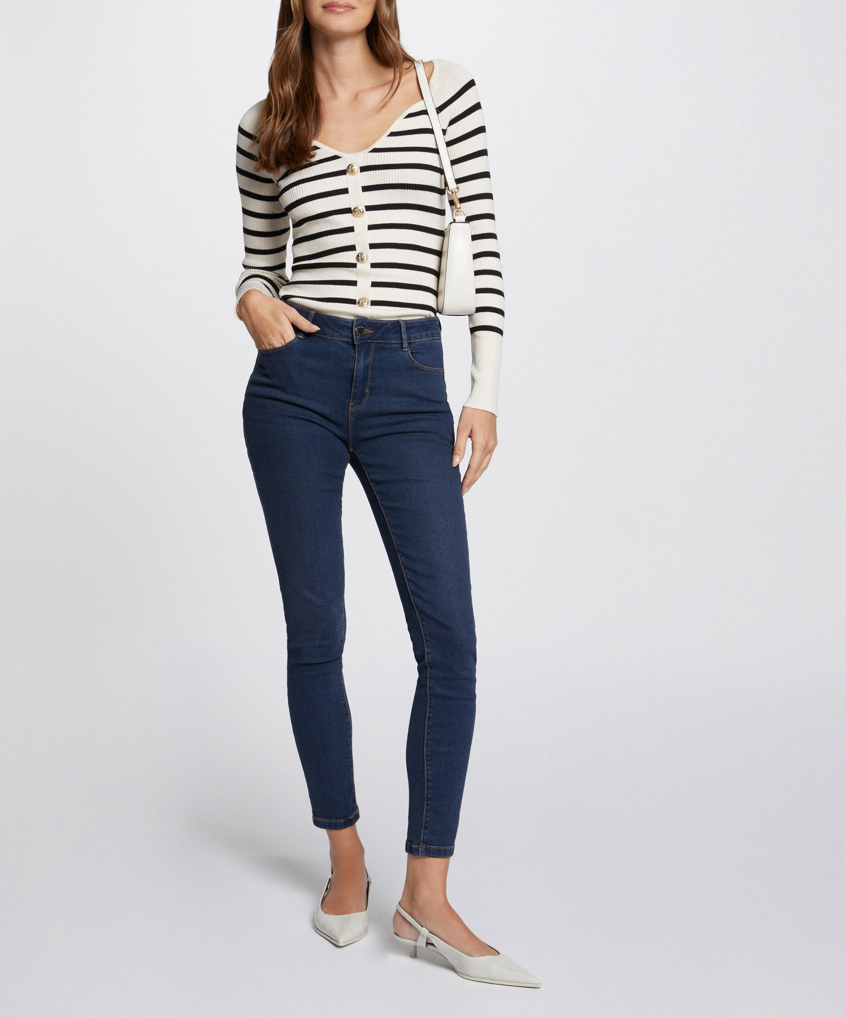 Jean slim-fit brut en coton mélangé MORGAN Bleu