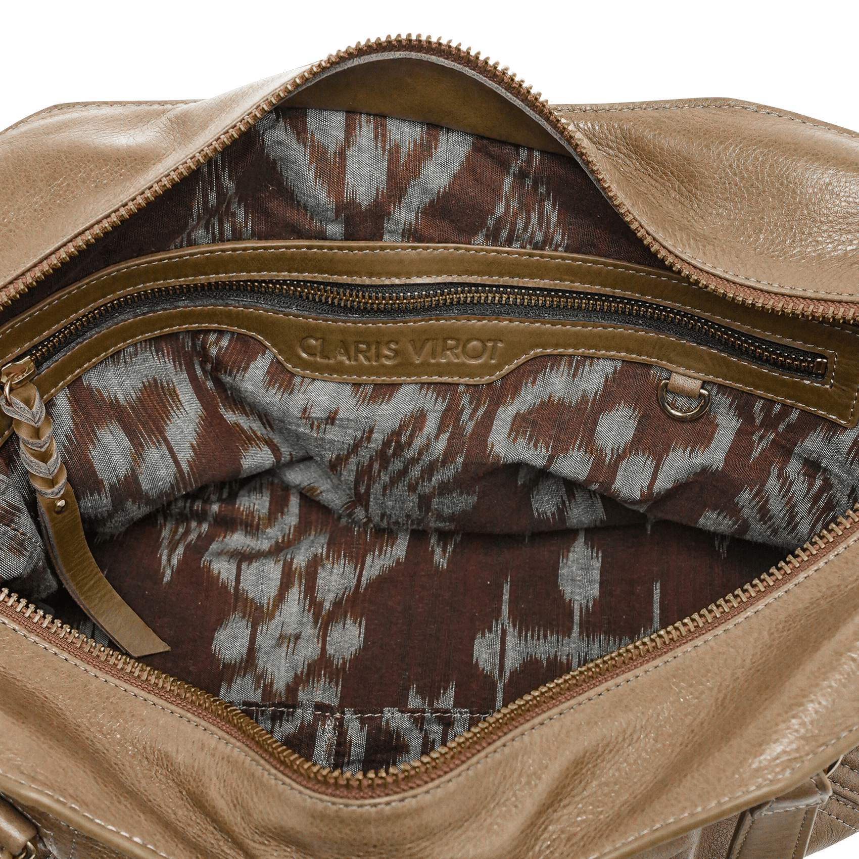 Schultertasche aus Leder CLARIS VIROT Beige