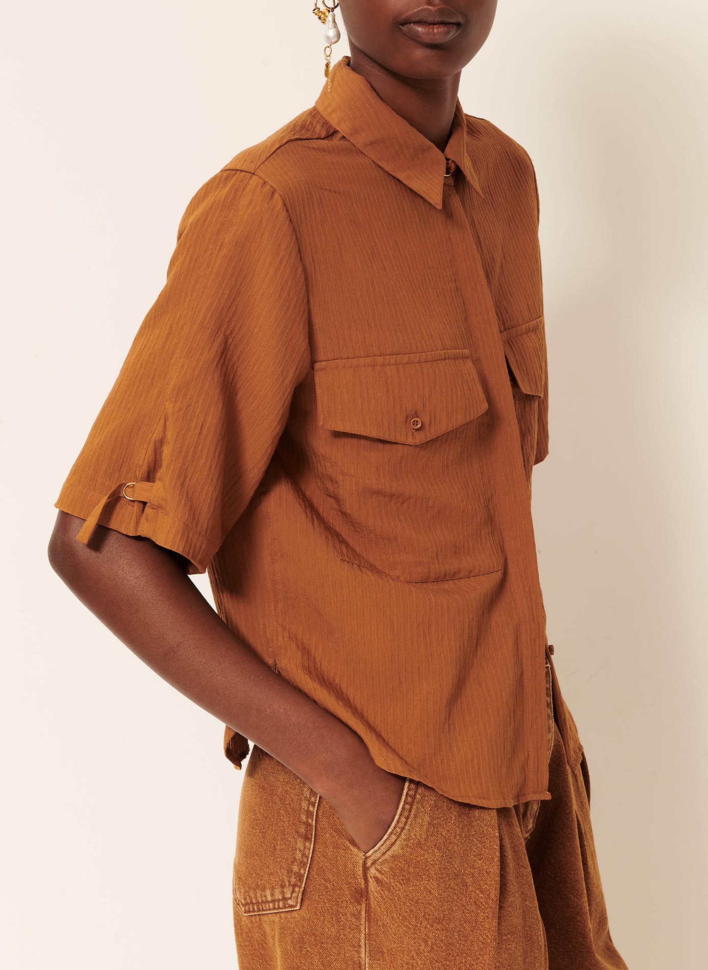 Chemise ample col classique SESSUN Marron