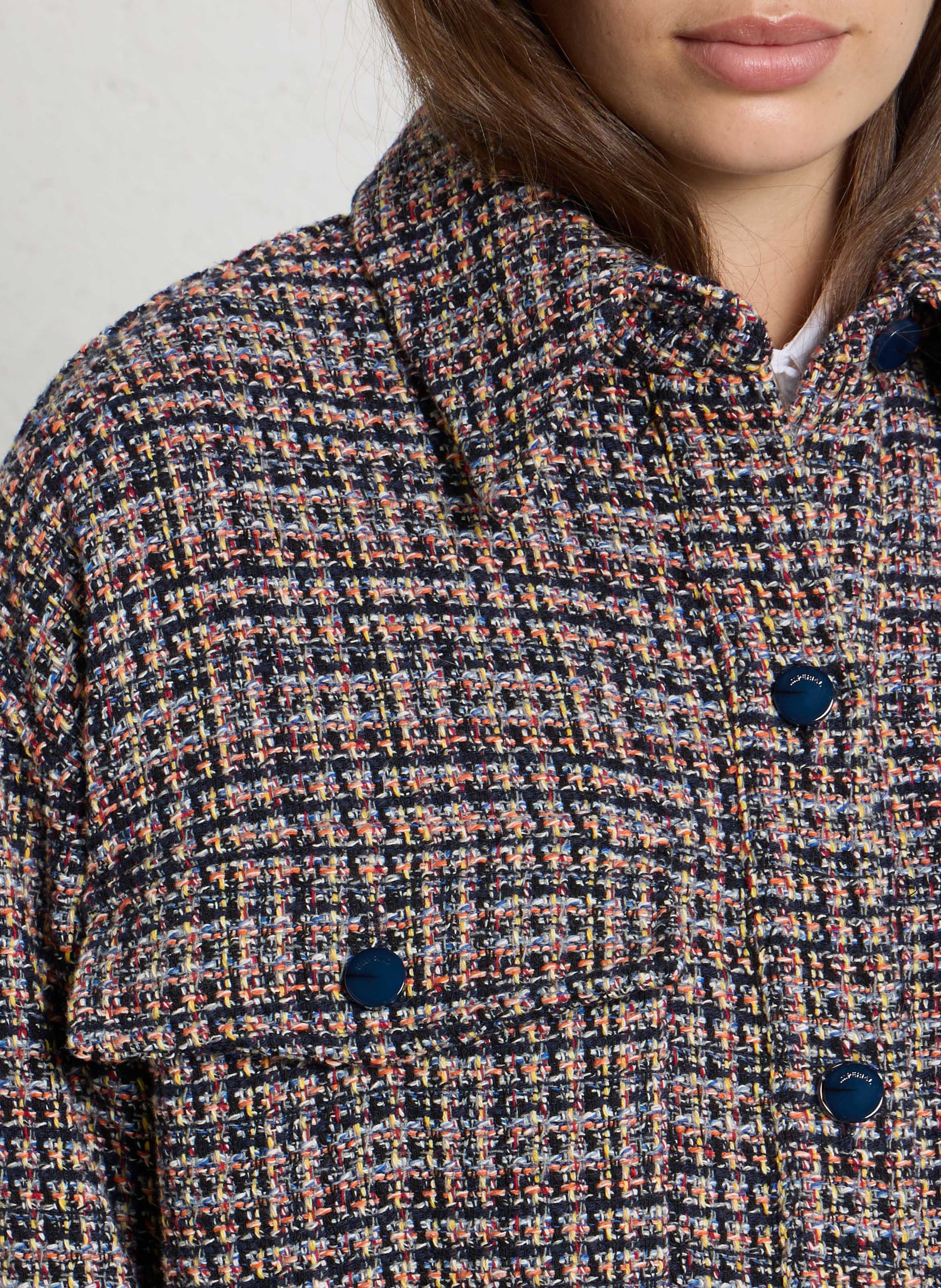 Chemise oversize en tweed de coton mélangé IMPERIAL Bleu