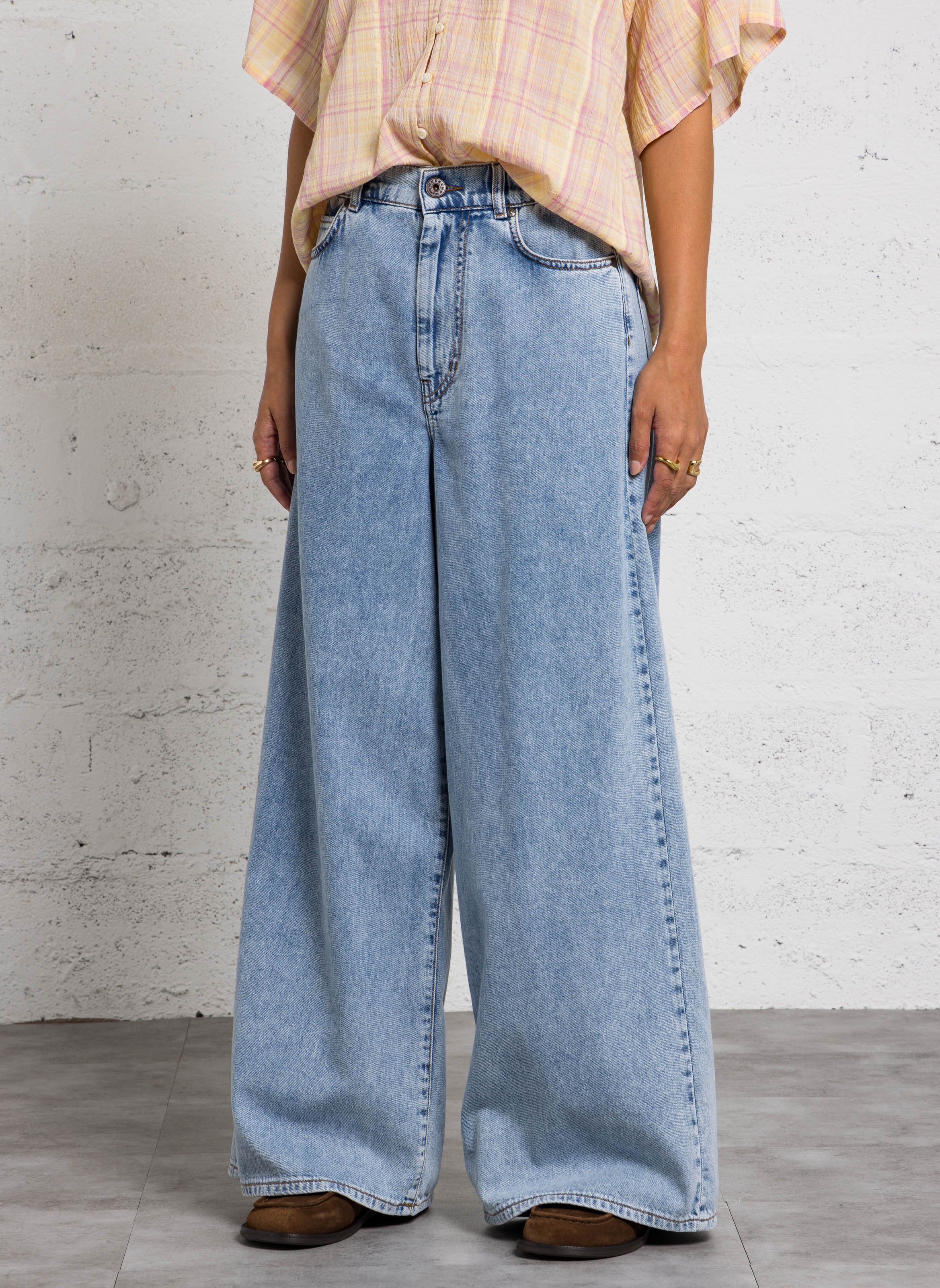 Wide-leg cotton jeans MAX MARA WEEK END Blue