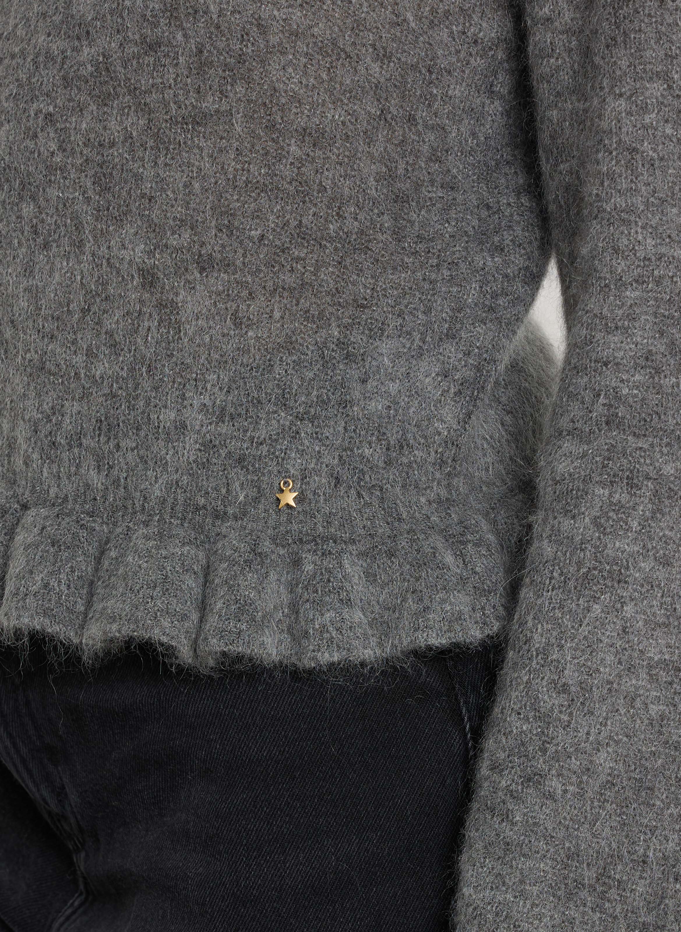 Wollmix-Pullover mit Stehkragen DES PETITS HAUTS Grau