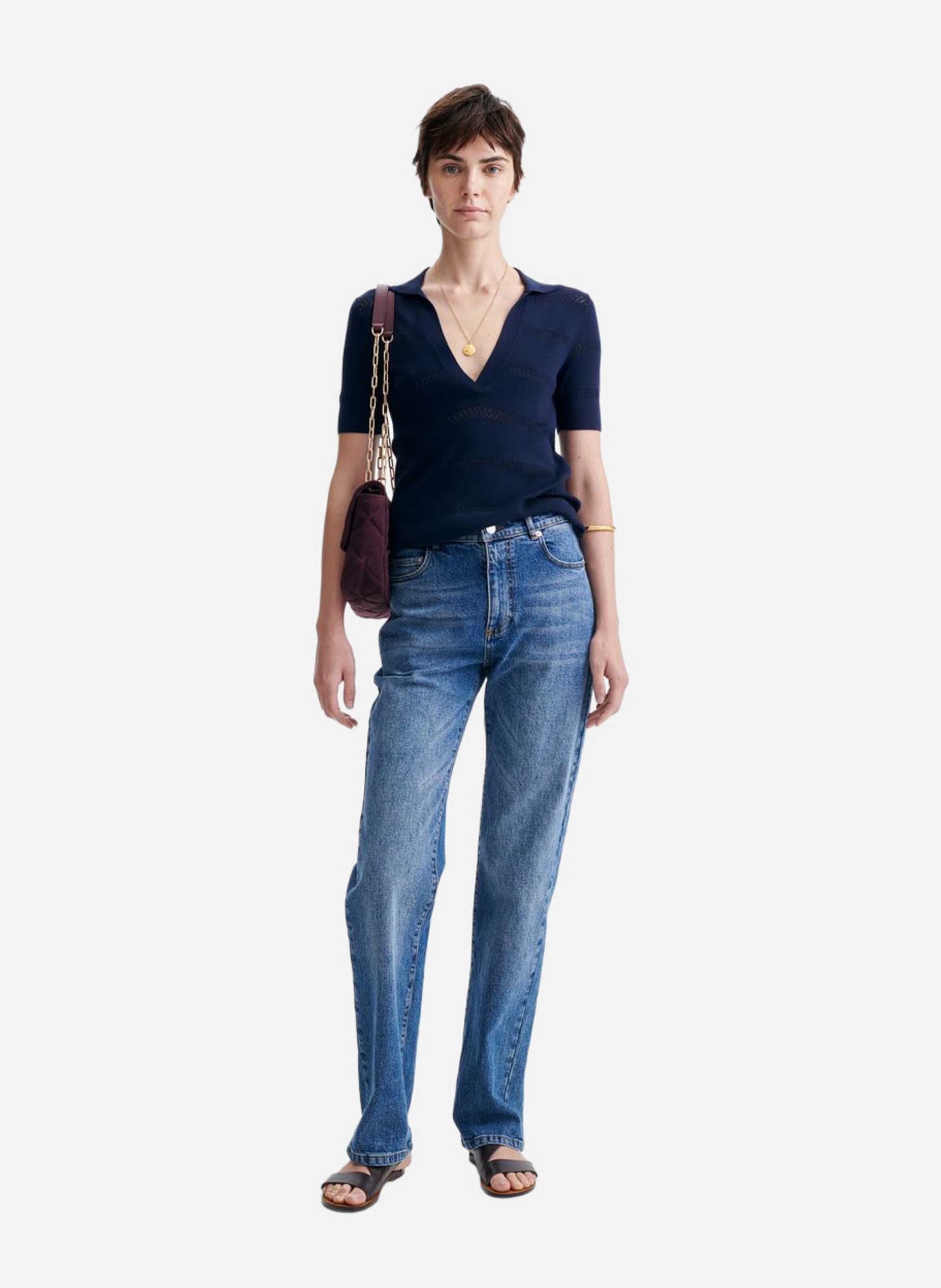 Anliegendes Polo-Shirt VANESSA BRUNO Blau