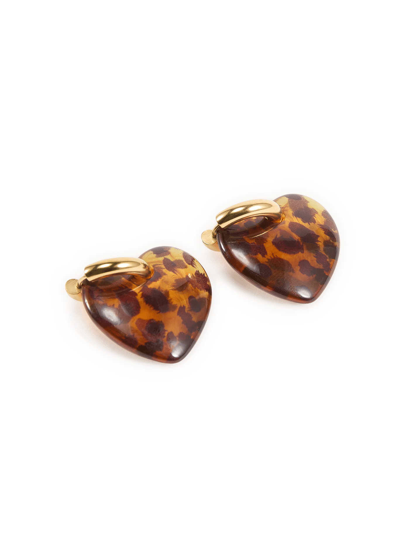 Leopard heart earrings AU PRINTEMPS PARIS Brown