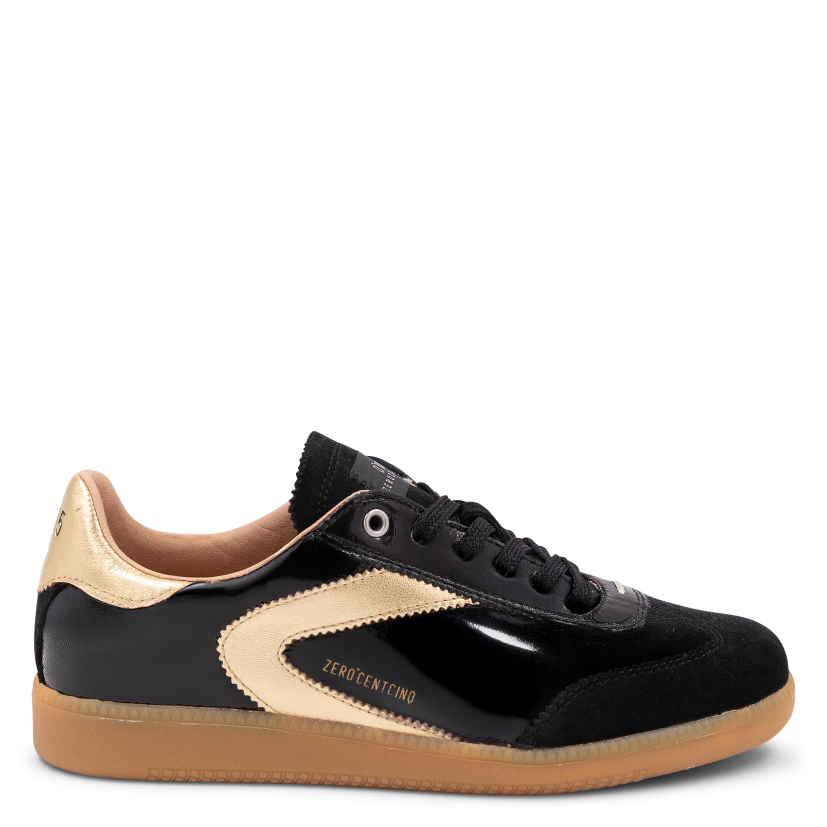 Baskets basses en cuir vernis 0'105 Noir