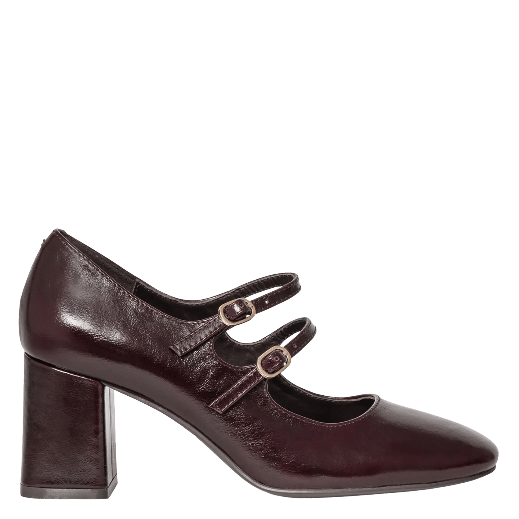 Patent leather strappy pumps BOCAGE Purple
