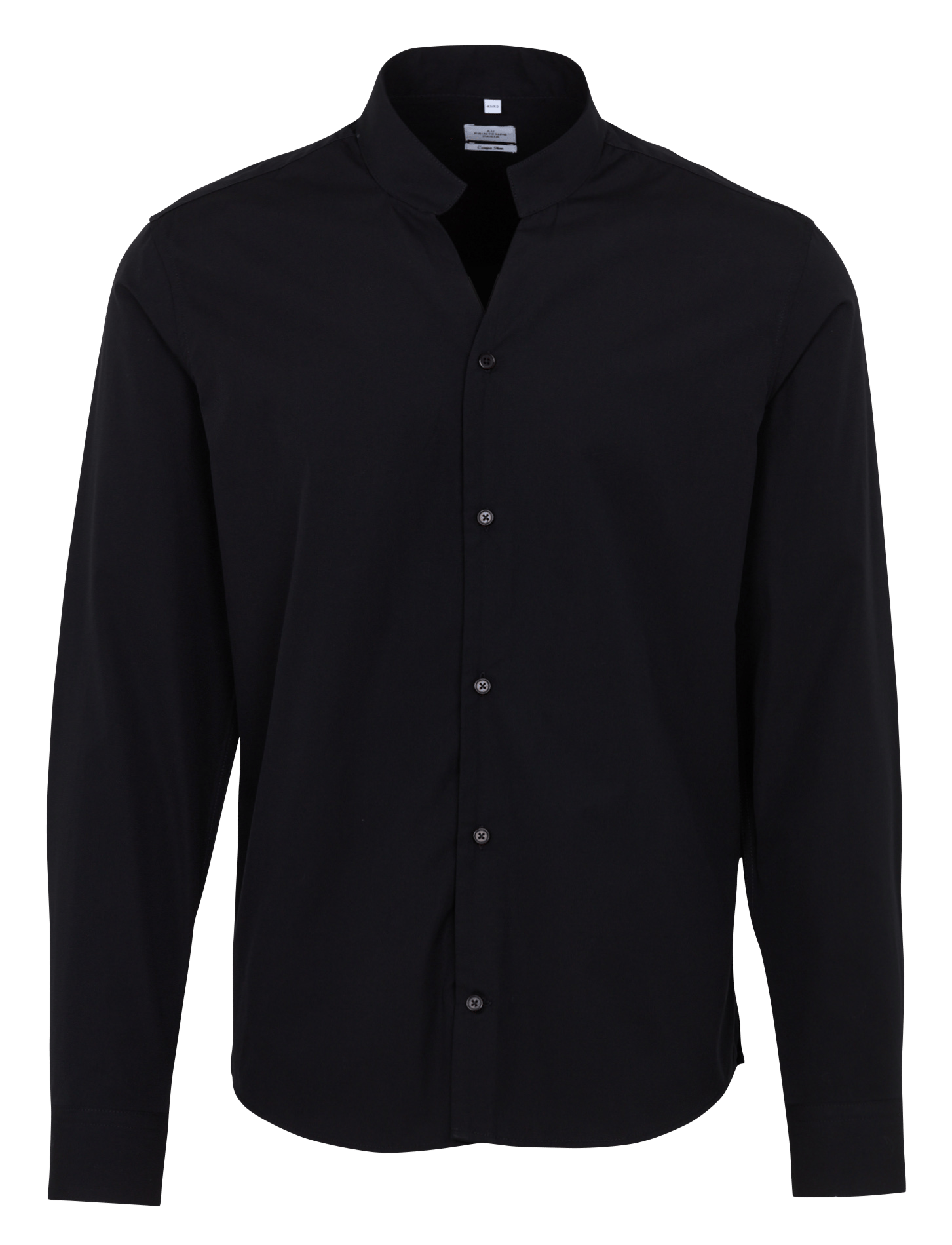 Katoenen blouse met maokraag AU PRINTEMPS PARIS Zwart