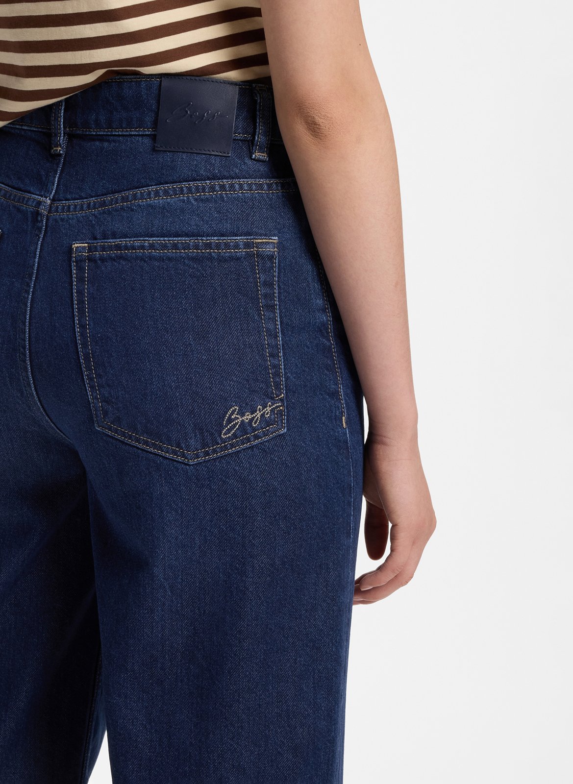 Jean droit en coton mélangé BOSS Bleu
