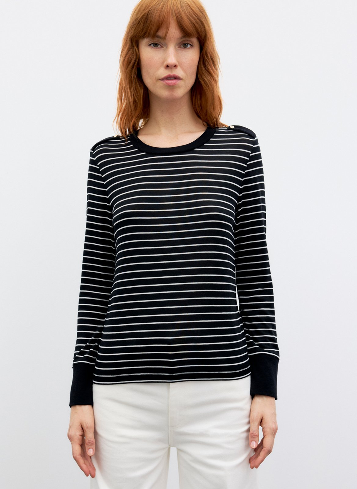 Straight fit round neck striped t-shirt GERARD DAREL Blue