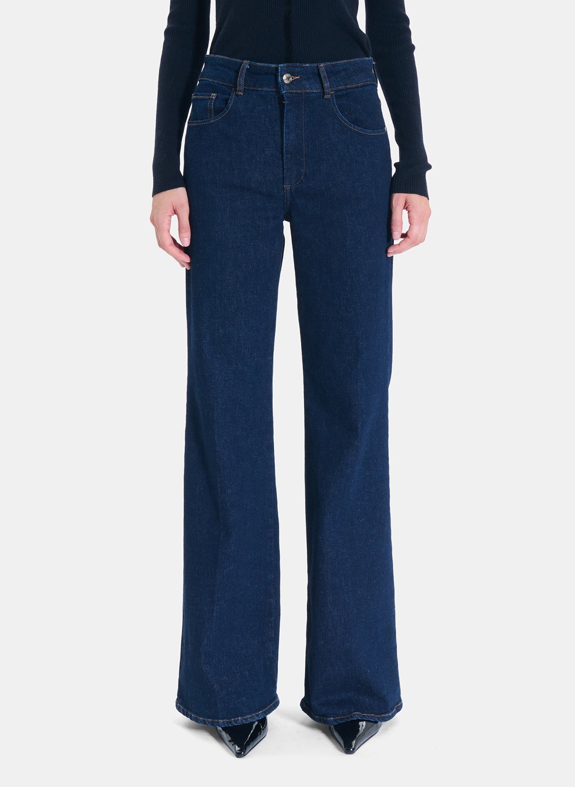 Jeans droit en coton mélangé ZAPA Bleu