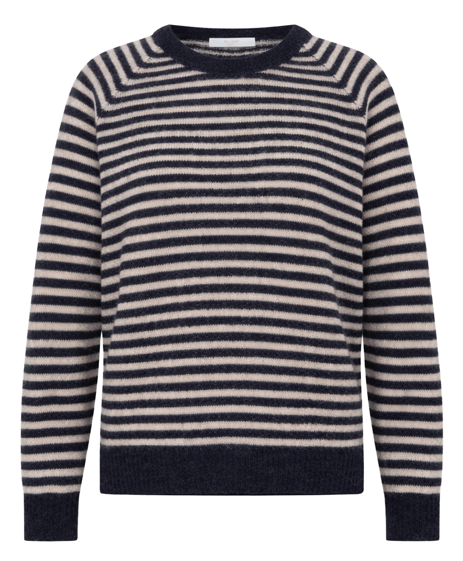 Pull droit col rond à rayures en laine mélangée BY BAR Blauw