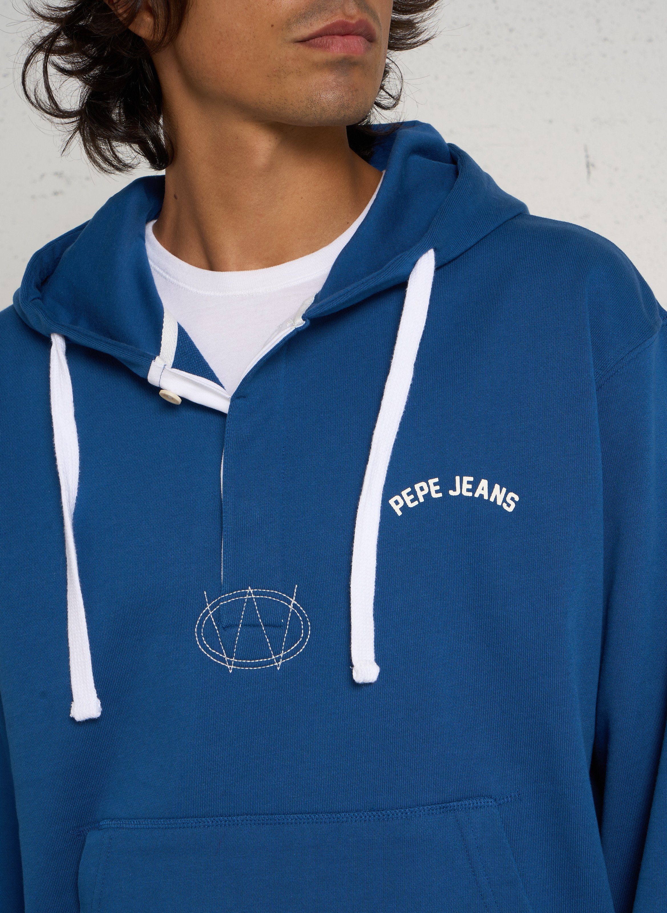 Oversize-Kapuzensweatshirt PEPE JEANS Blau