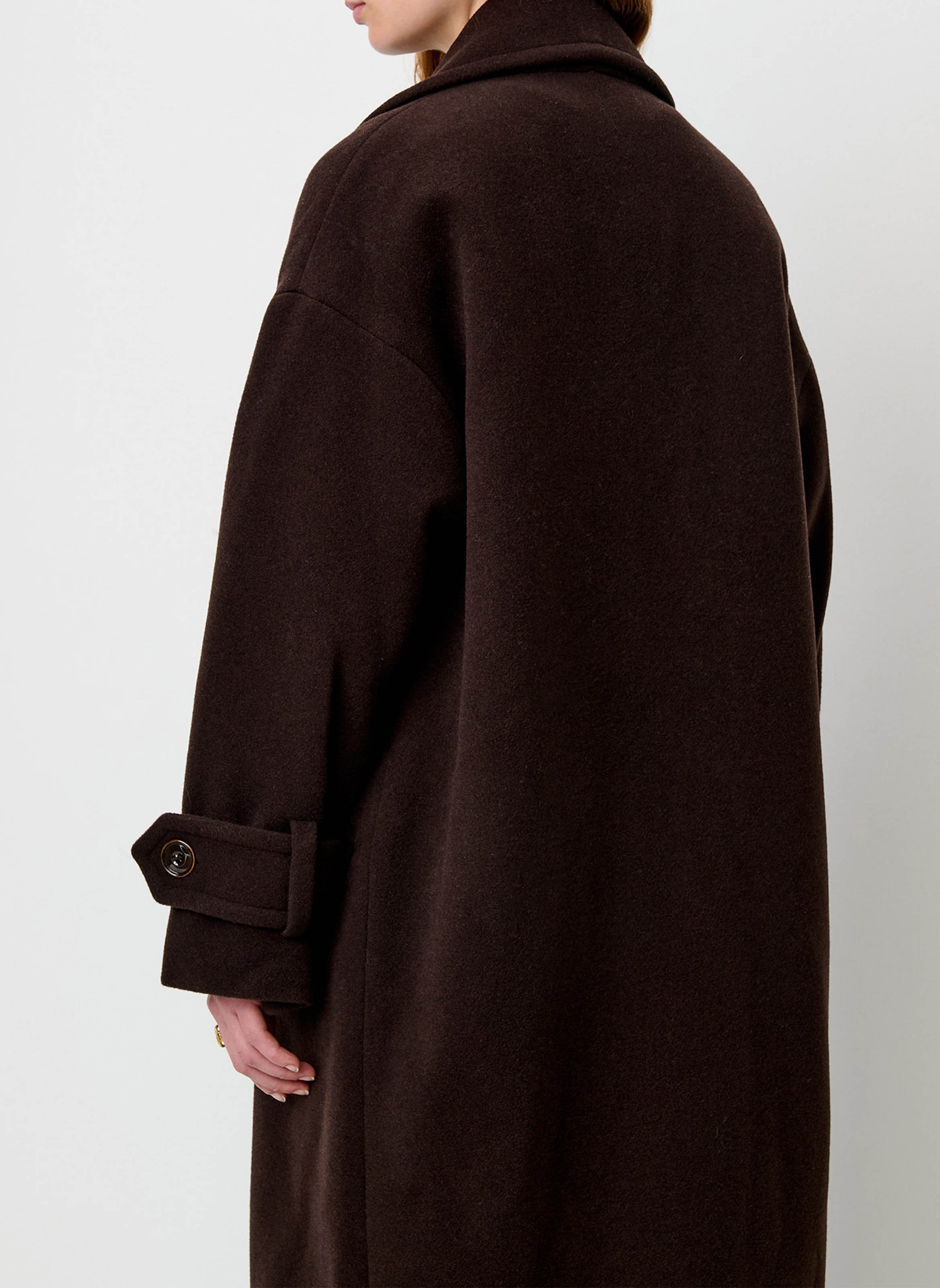 Oversized jas met reverskraag van gemengd wol SESSUN Bruin