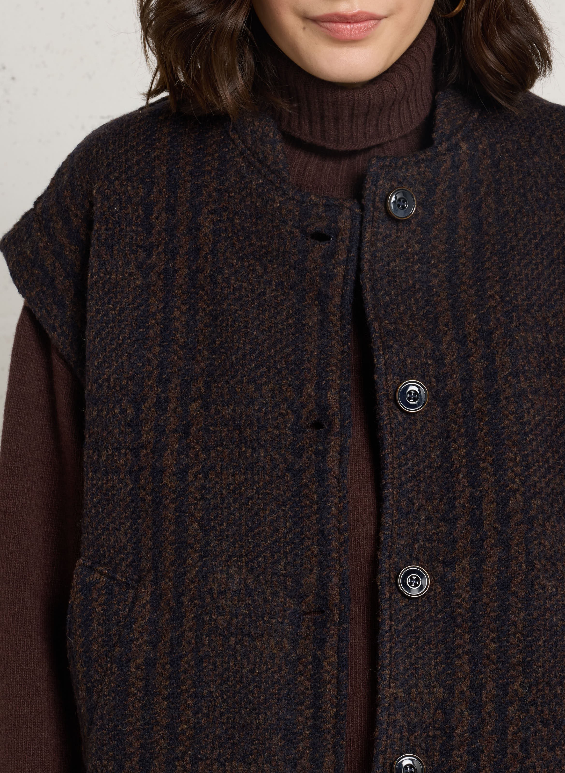 Oversized sleeveless wool jacket SACRECOEUR Multicolored