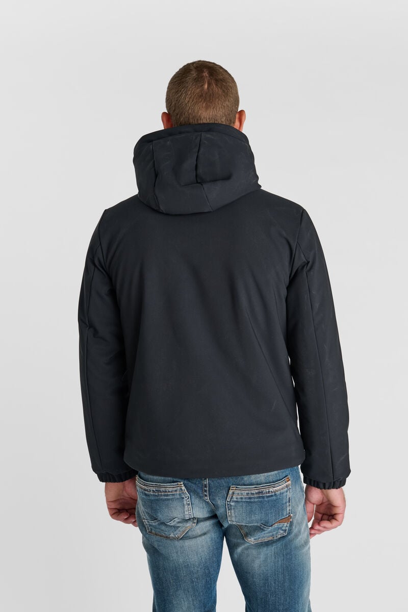 Zip-up hooded parka LE TEMPS DES CERISES Black