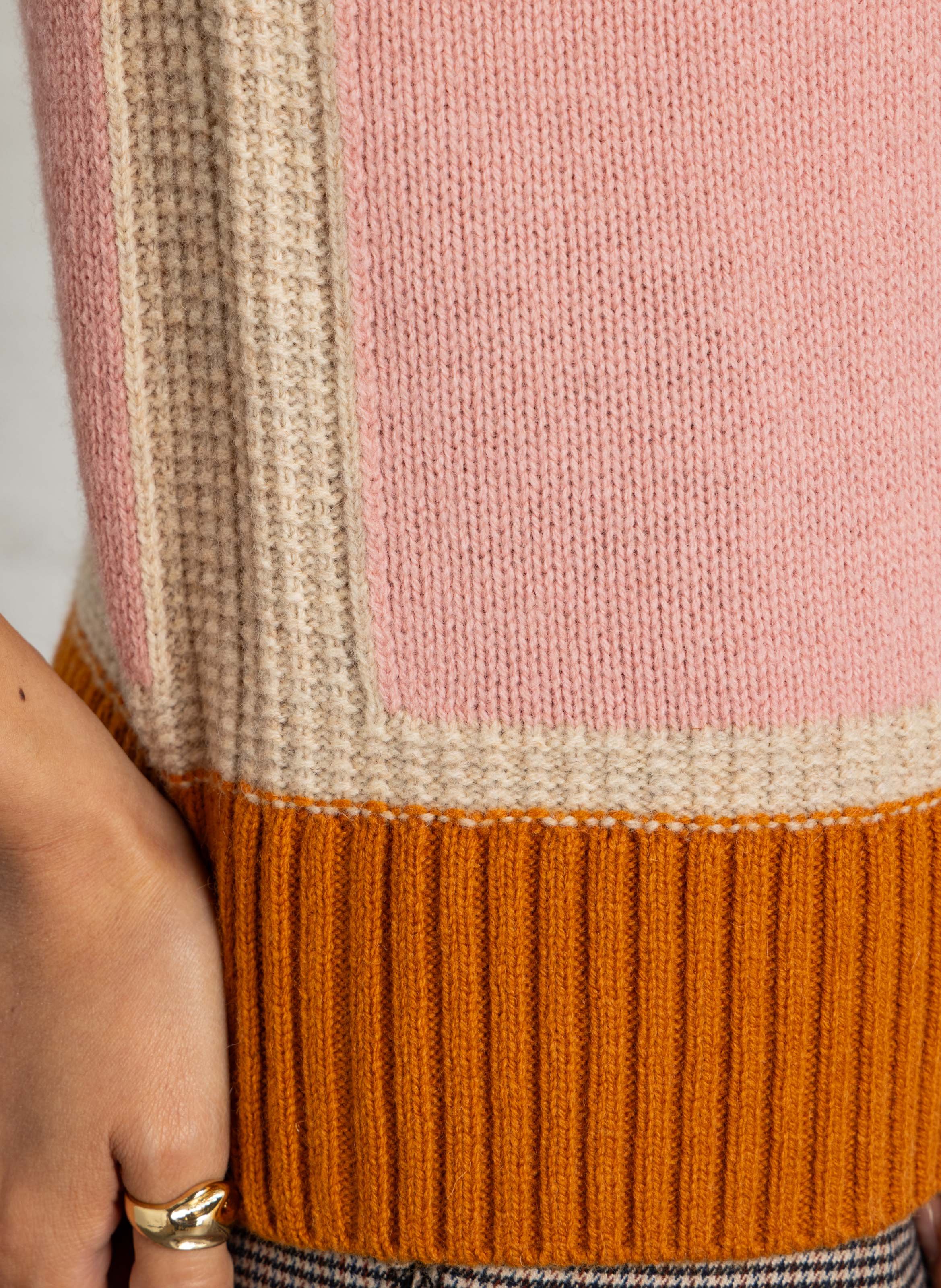 Pull droit en laine MAISON 123 Rose