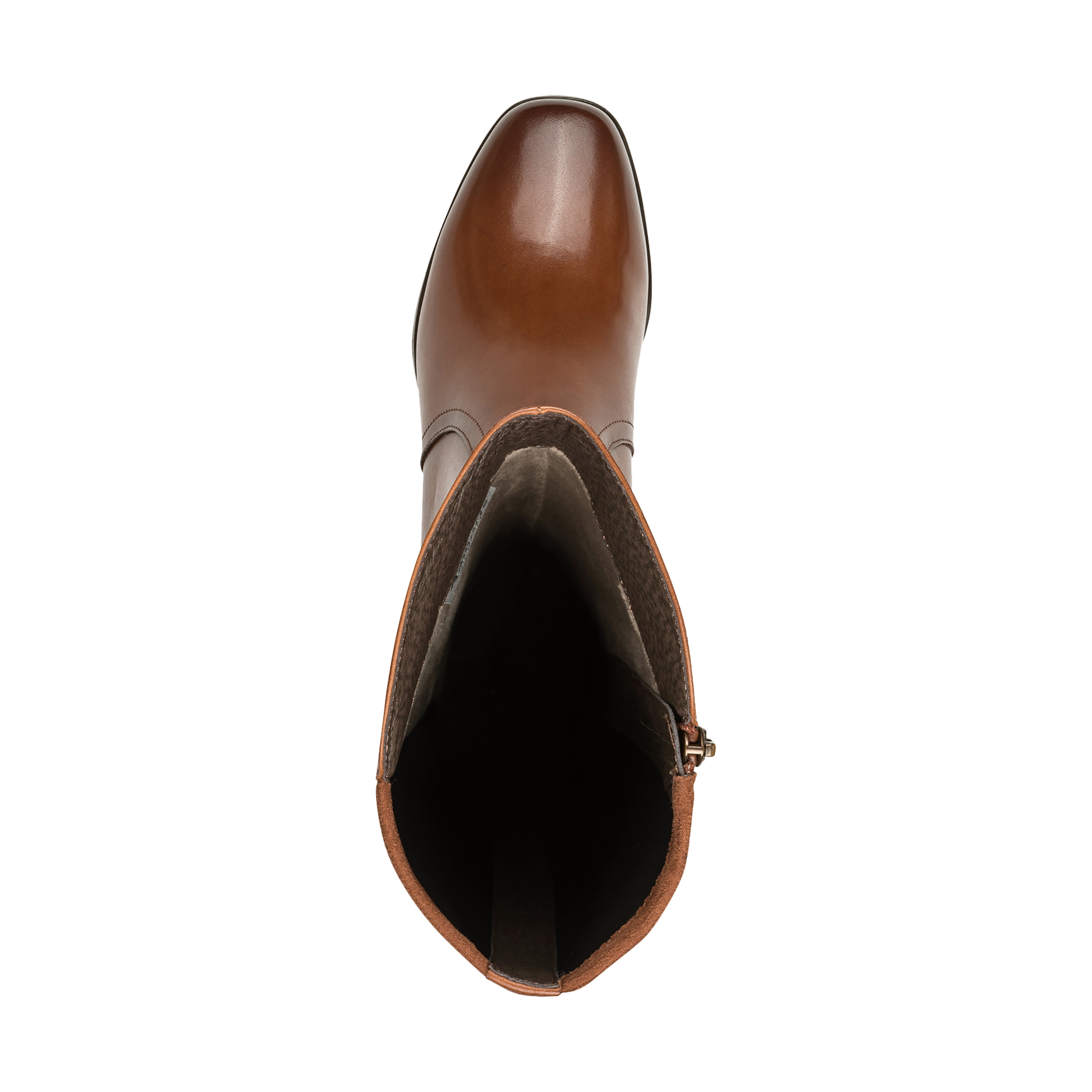 Comfort leather heeled boot | Brown TAMARIS Women