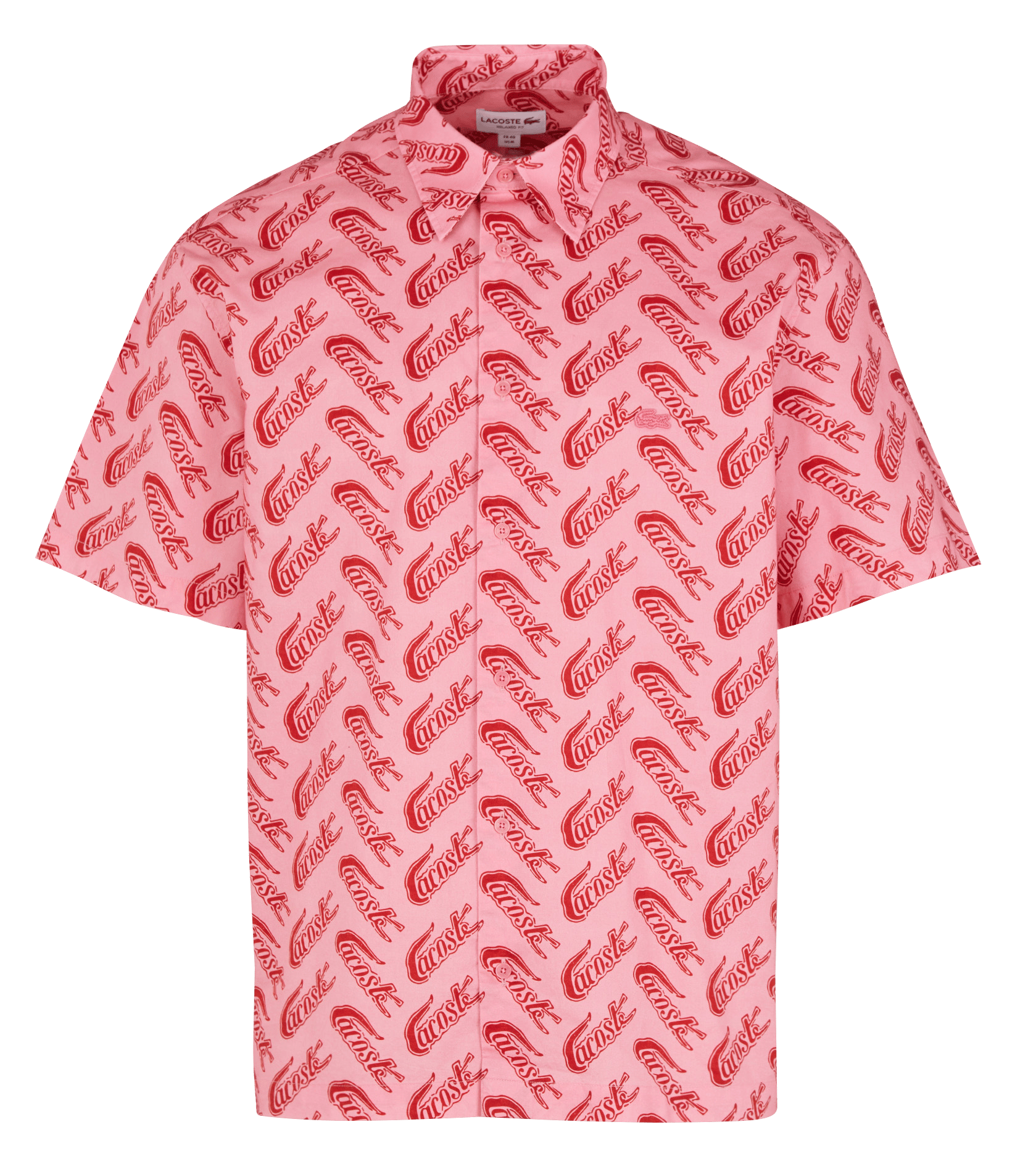 Chemise col classique regular-fit imprimée en coton RoseLACOSTE