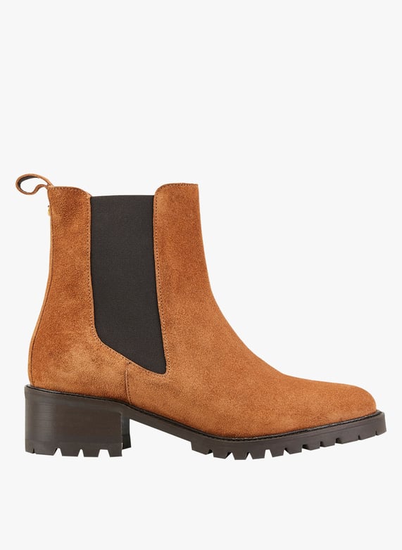 Cognac suede chelsea boots sales