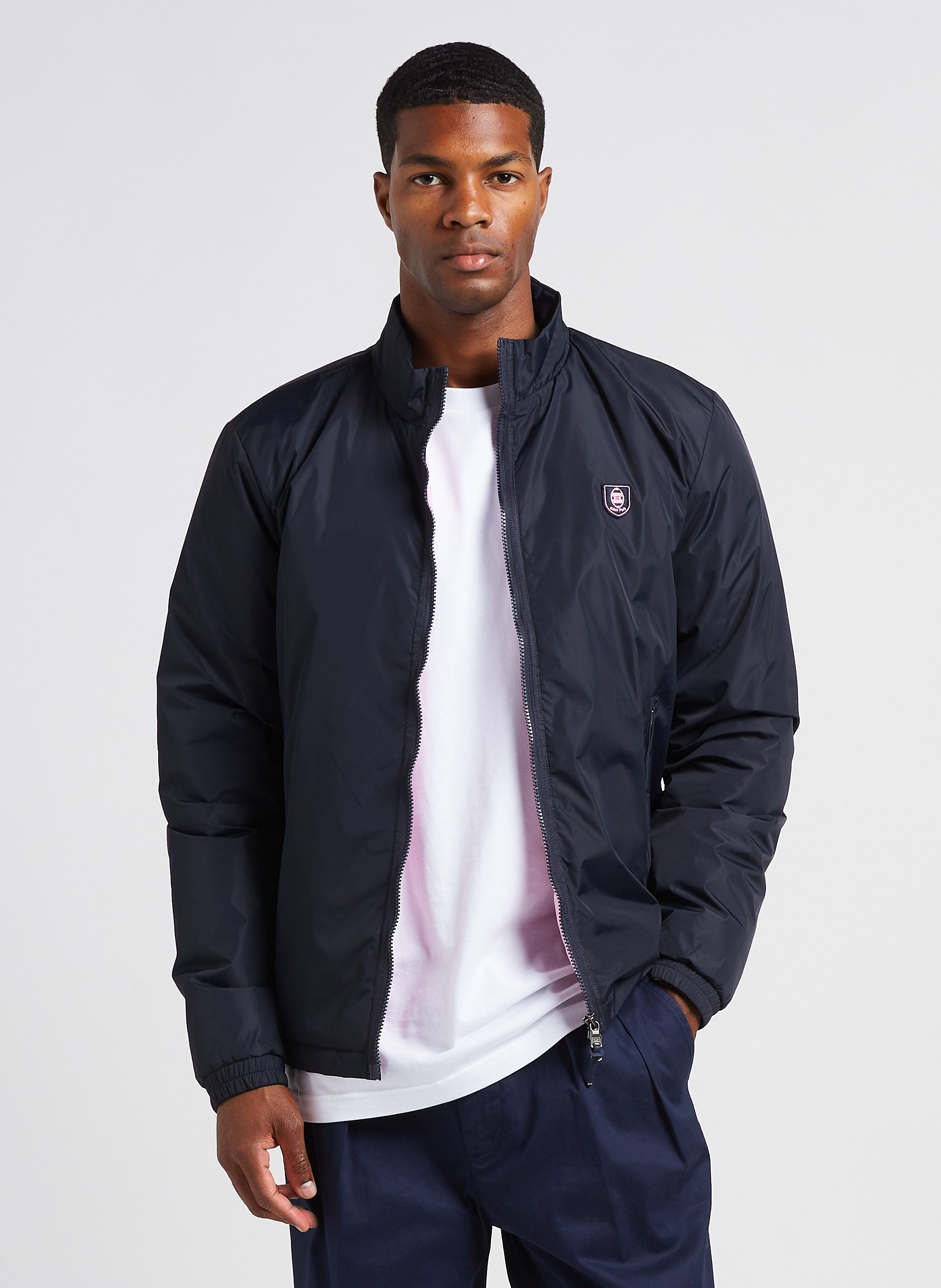 Veste Droite Col Montant Bleu Eden Park Homme Place des