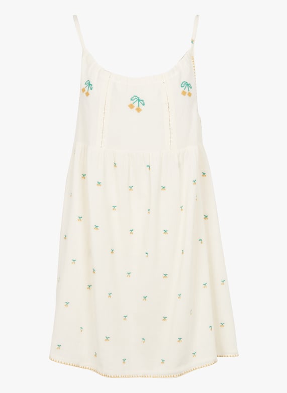 Short straight embroidered cotton dress with round neckline White Emile et ida - Women | Place des Tendances Short straight embroidered cotton dress with round neckline White Emile et ida - Women | Place des Tendances
