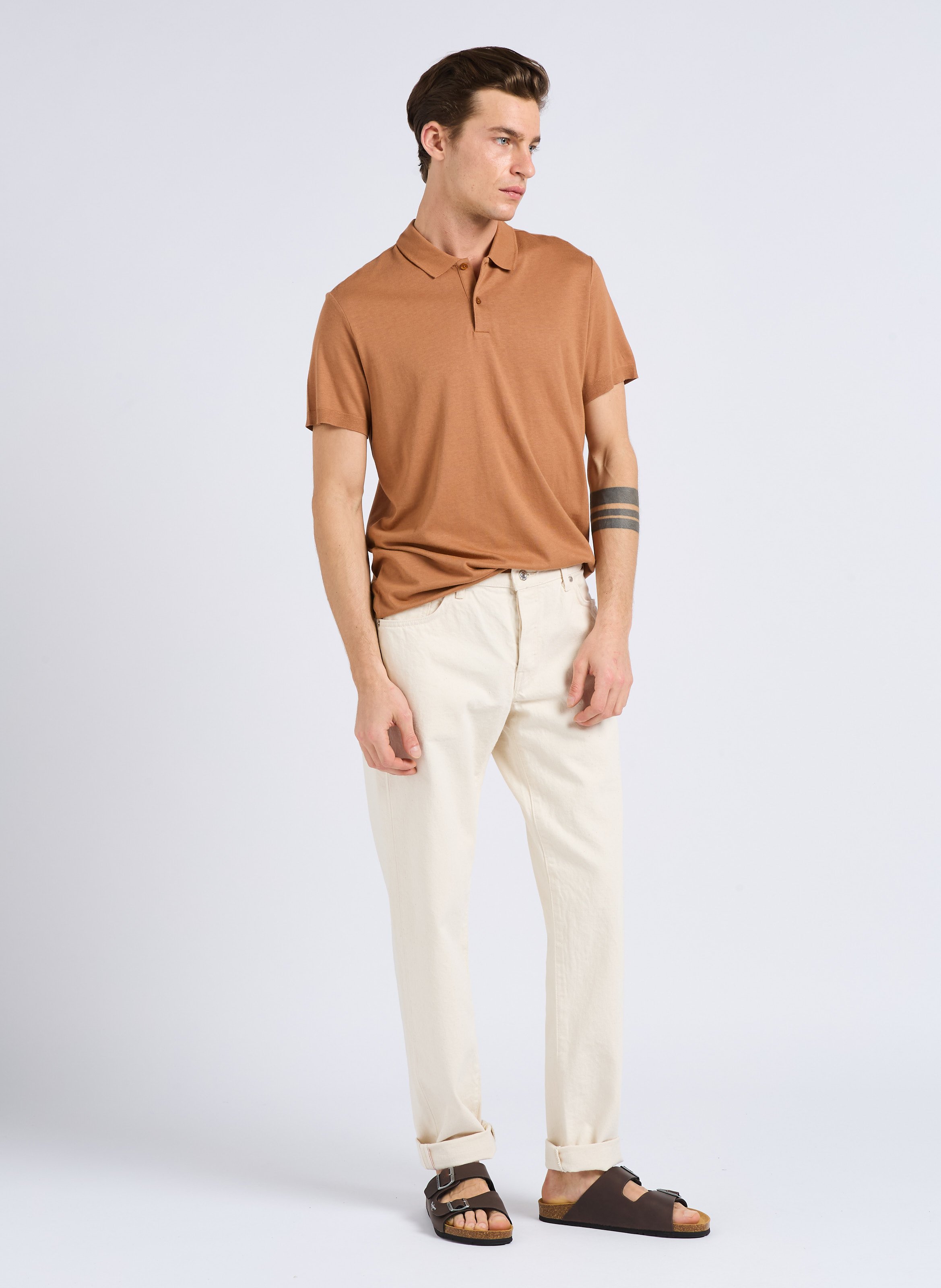 Regular-fit, katoenen jeans met toelopende pijpen - Look 3