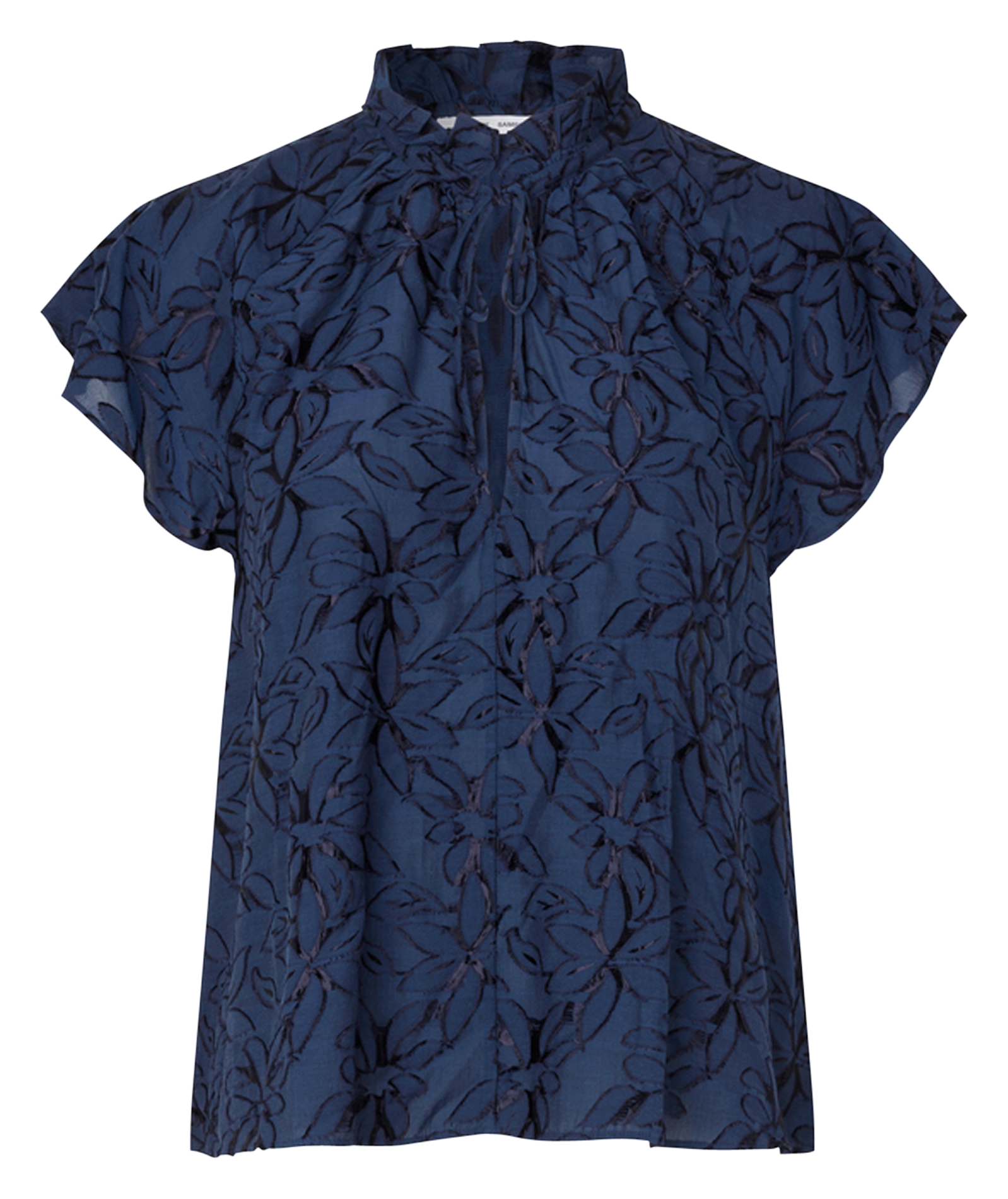 Bluse mit viktorianischem Kragen SAMSOE SAMSOE Blau