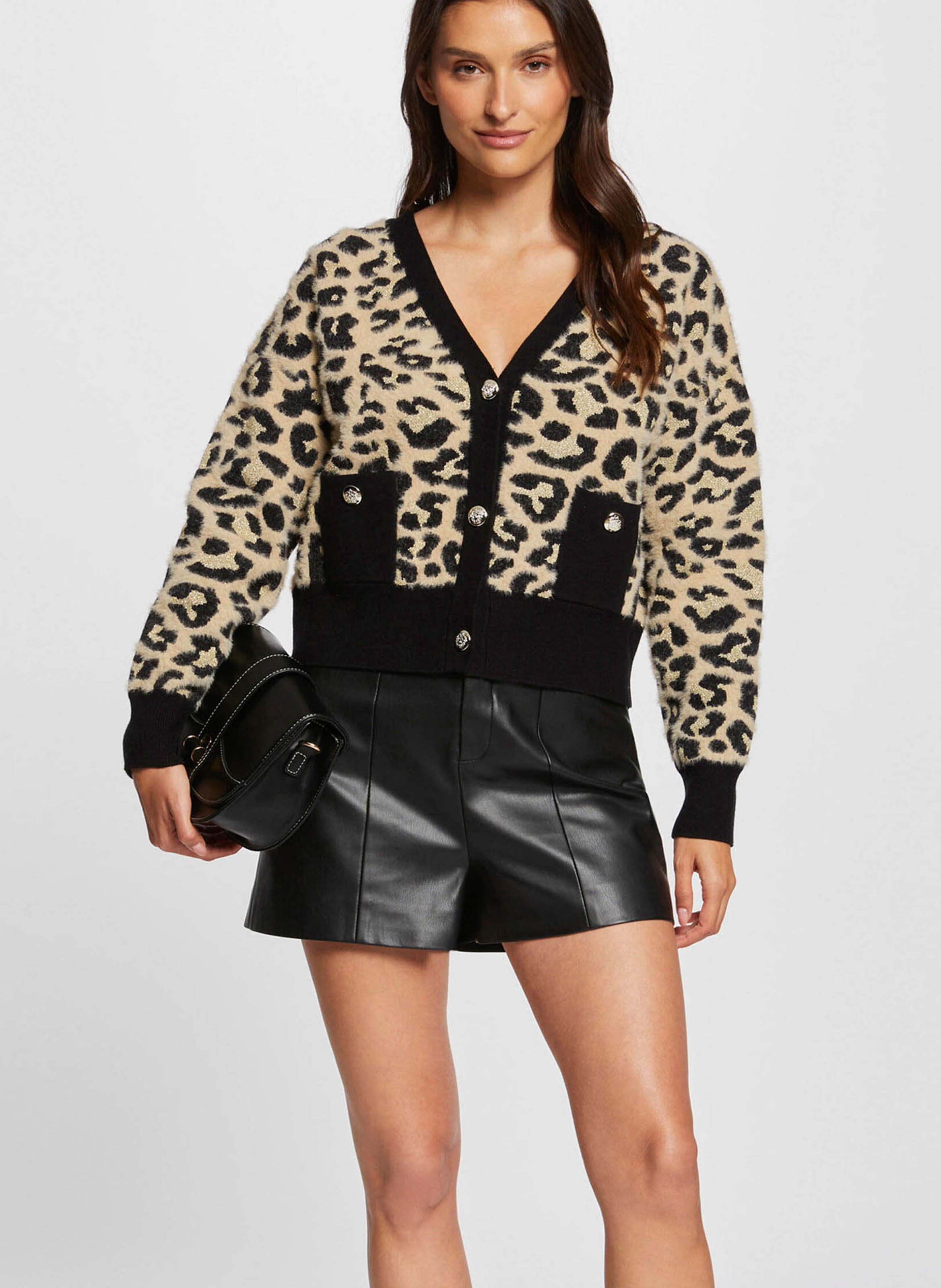 Gerade geschnittener Cardigan mit V-Ausschnitt MORGAN Mehrfarbig