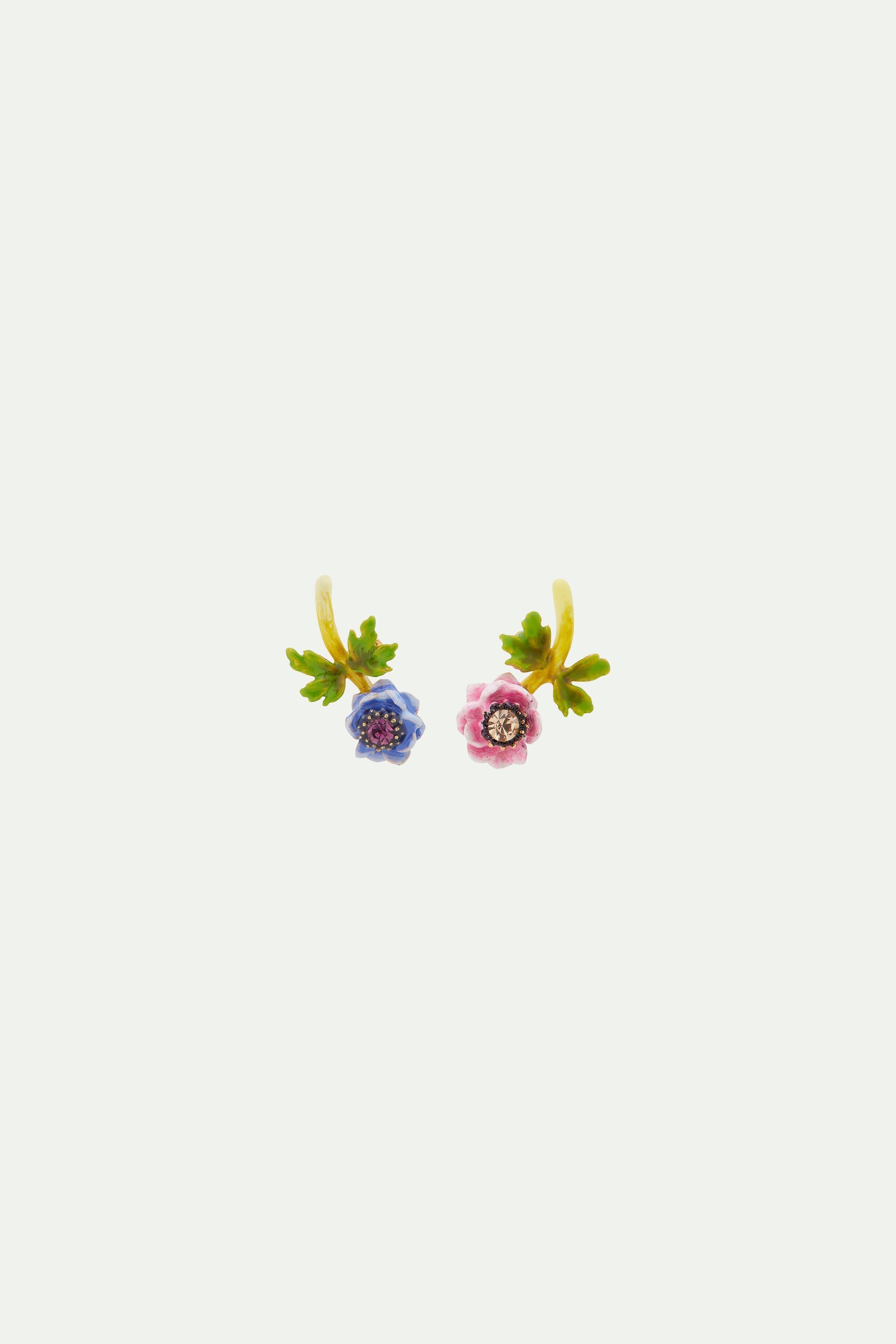 Anemone asymmetric earrings LES NEREIDES Purple