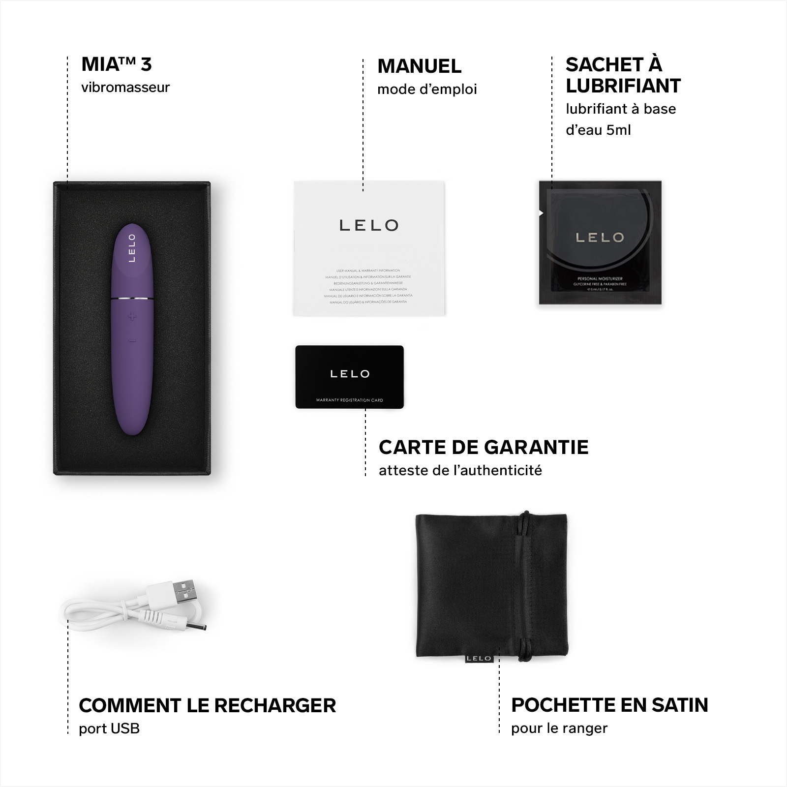 Small personal female vibrator, Mia 3 LELO Purple