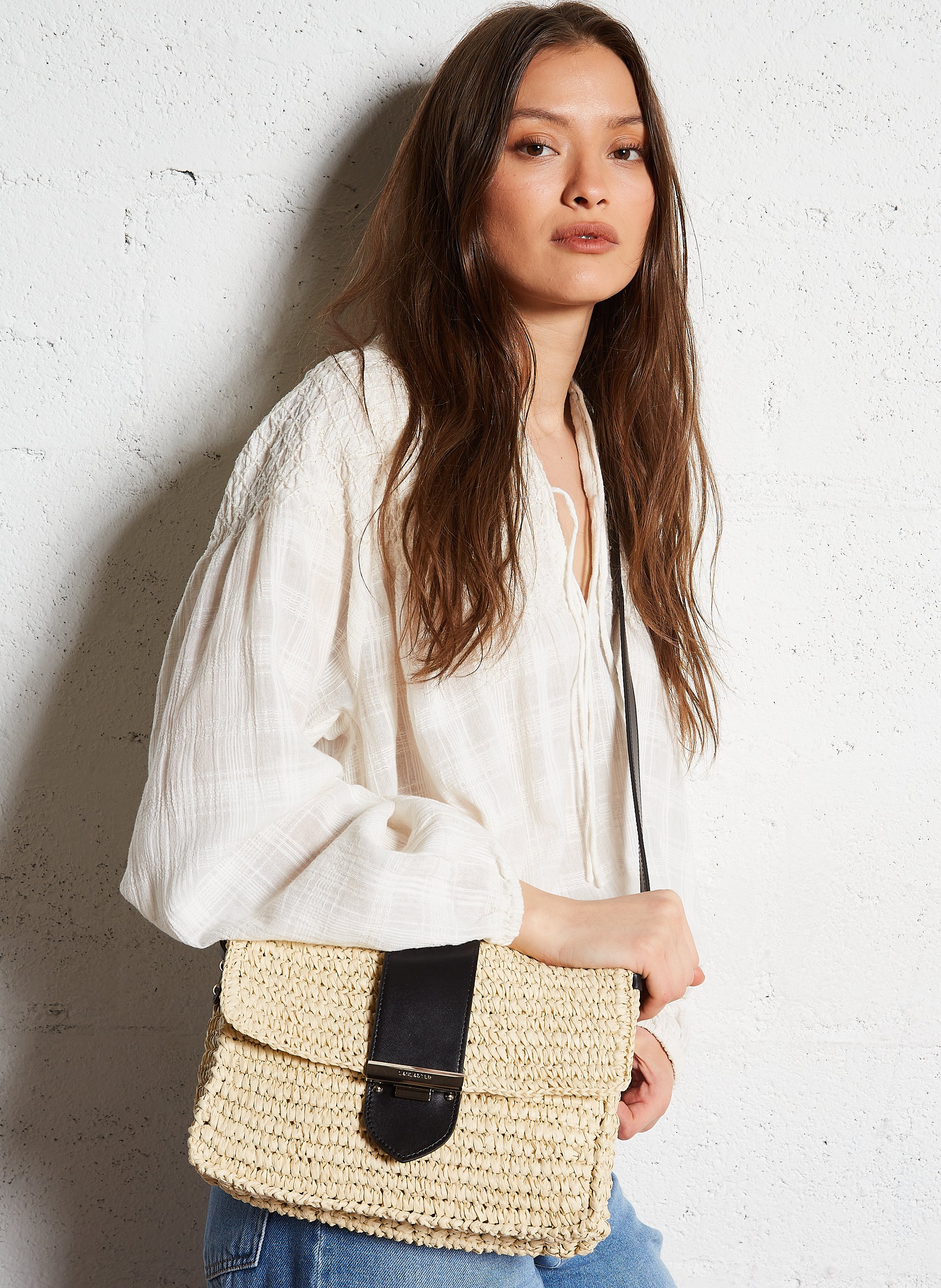 Straw shoulder bag LANCASTER PARIS Multicolored