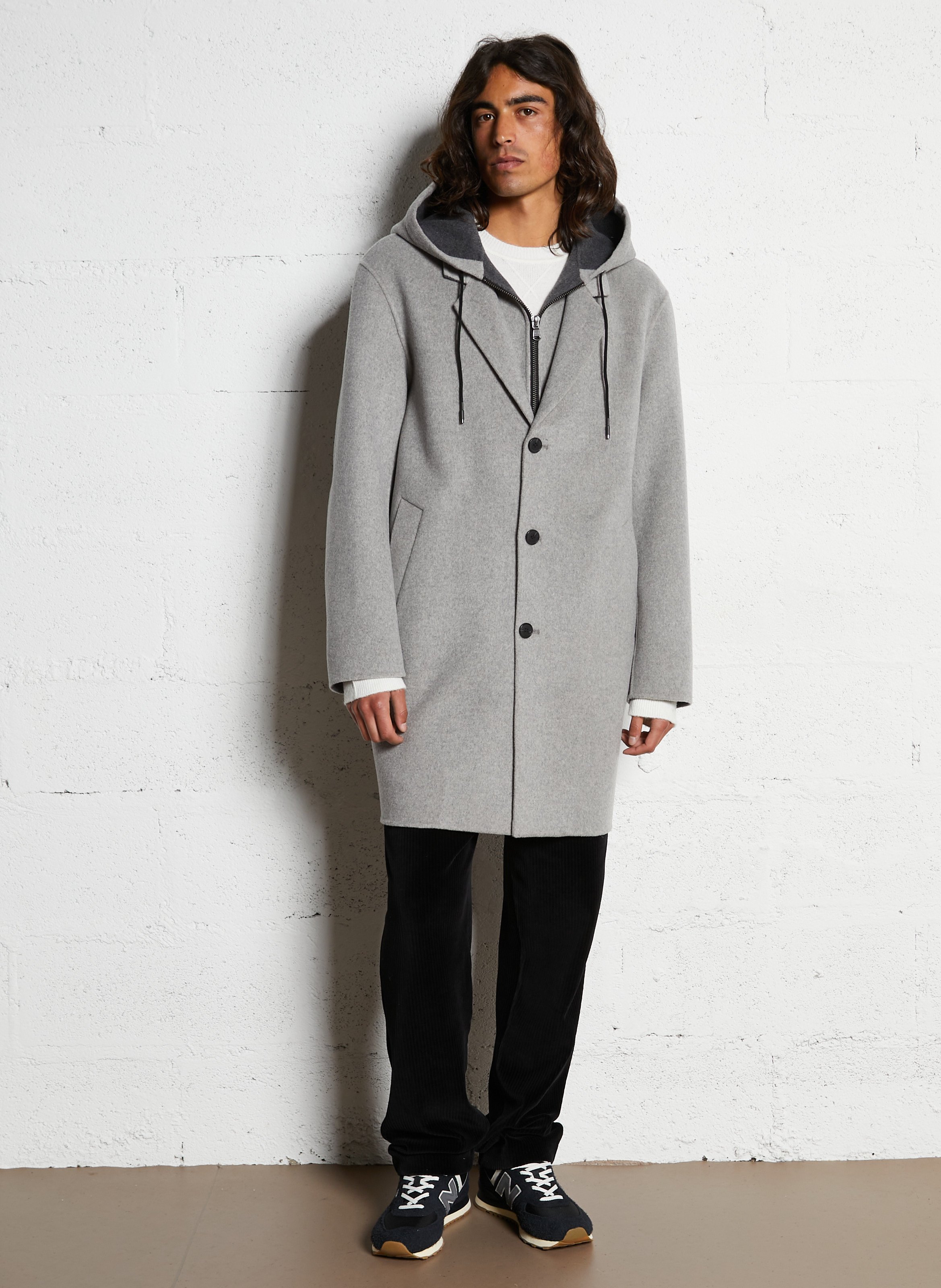 Straight wool mix jacket IKKS Grey