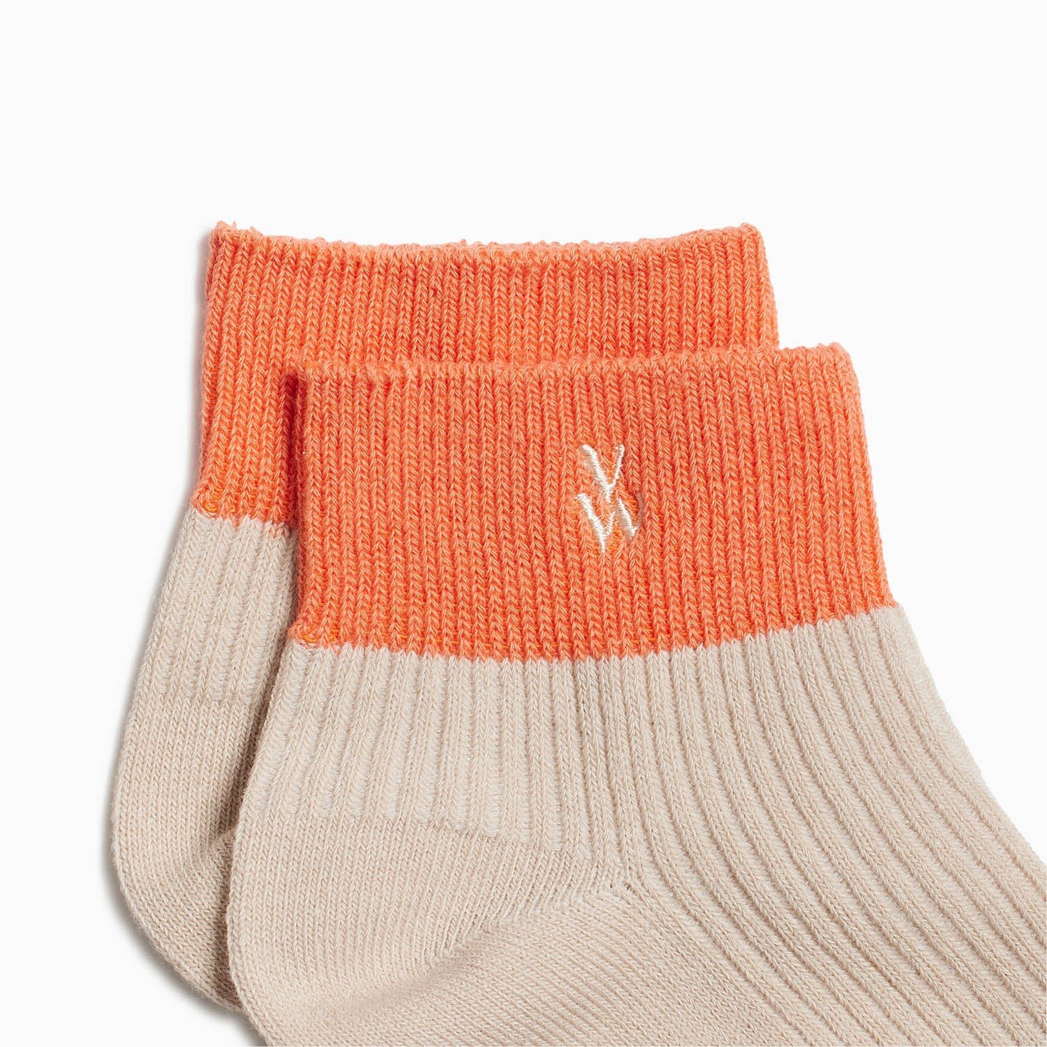 Short cotton-blend ribbed socks VANESSA WU Beige