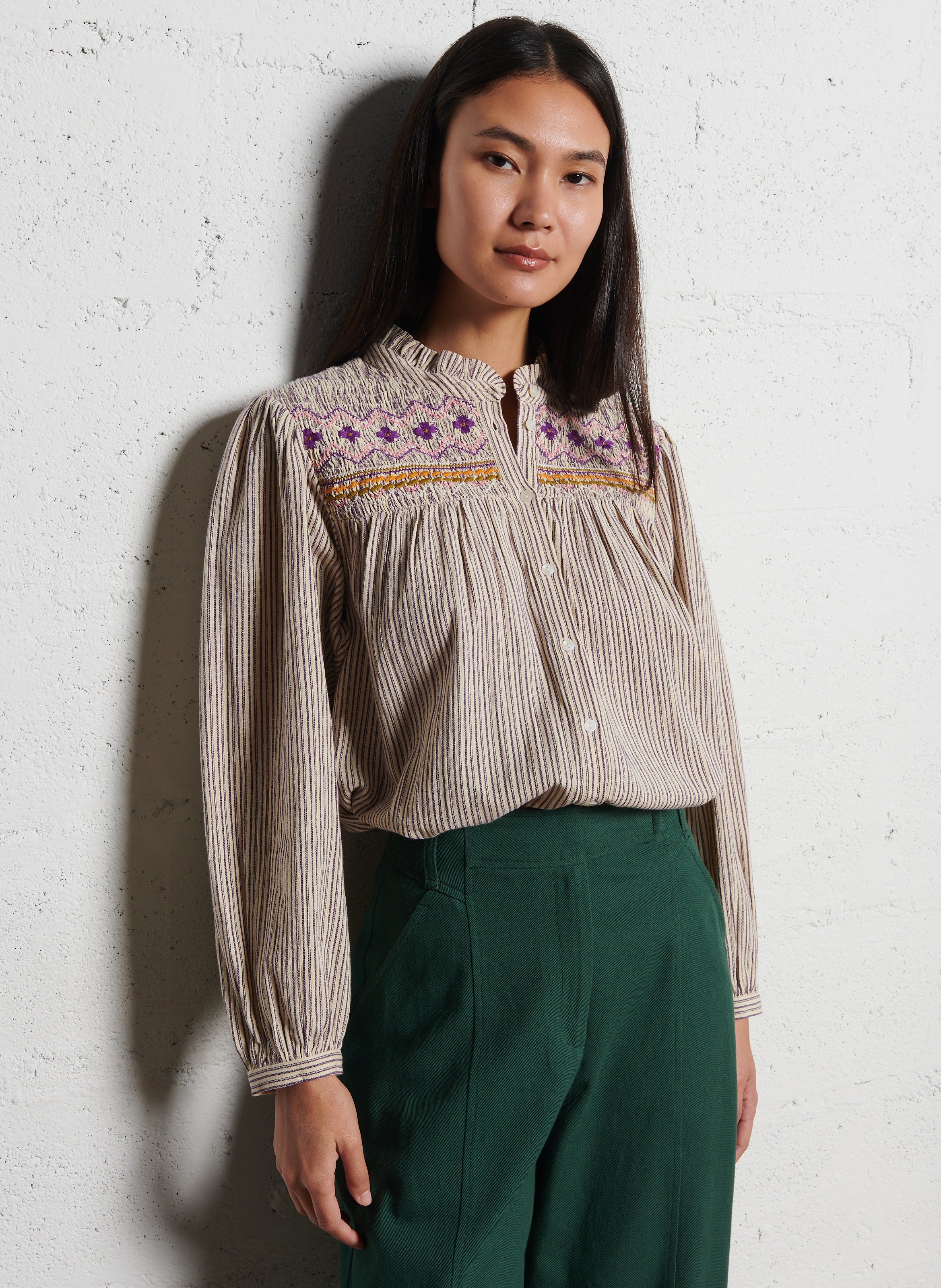 Straight printed cotton blouse LOUISE MISHA Multicolored