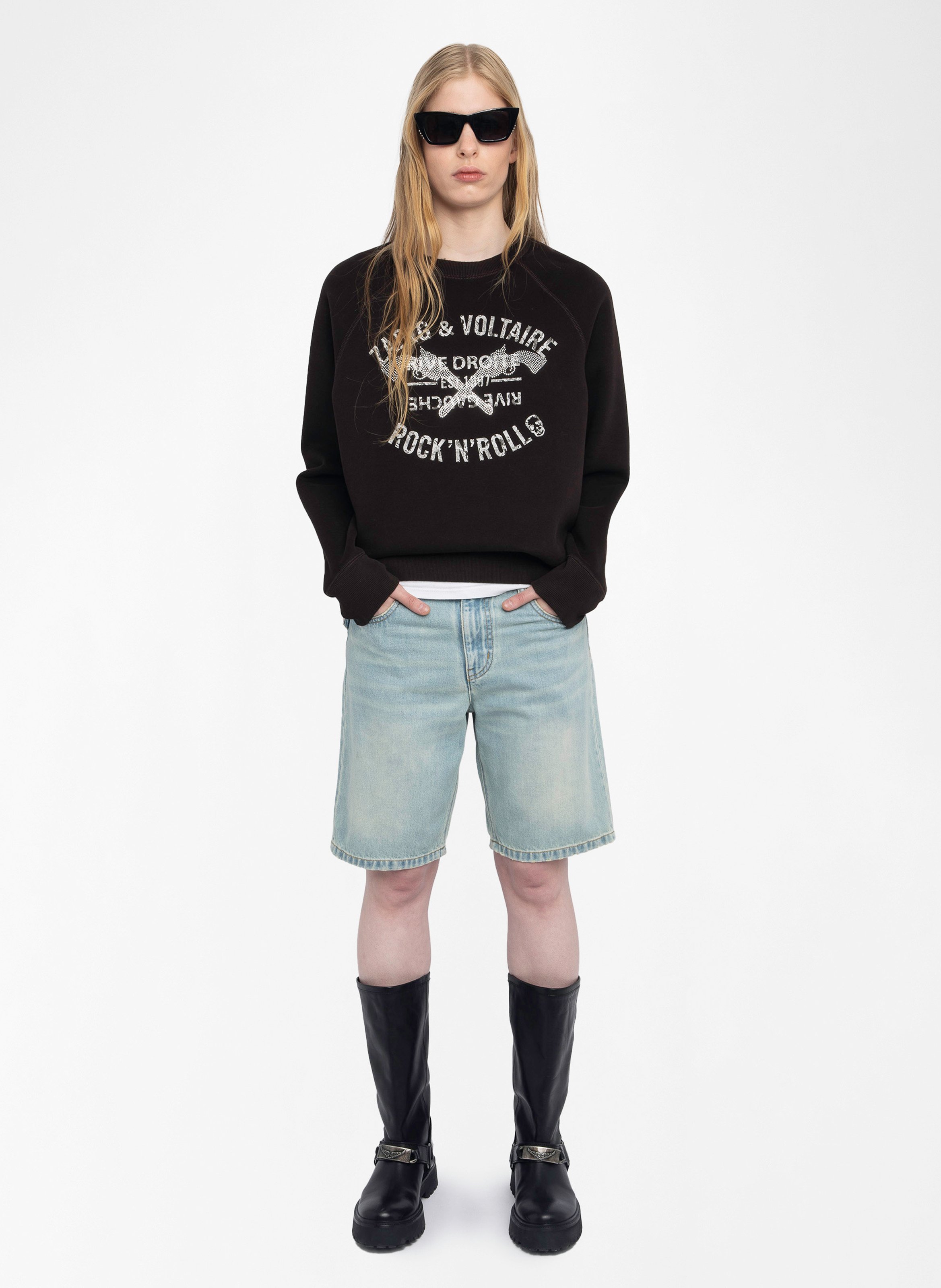 Felpa oversize con stampa di strass ZADIG&VOLTAIRE Marrone